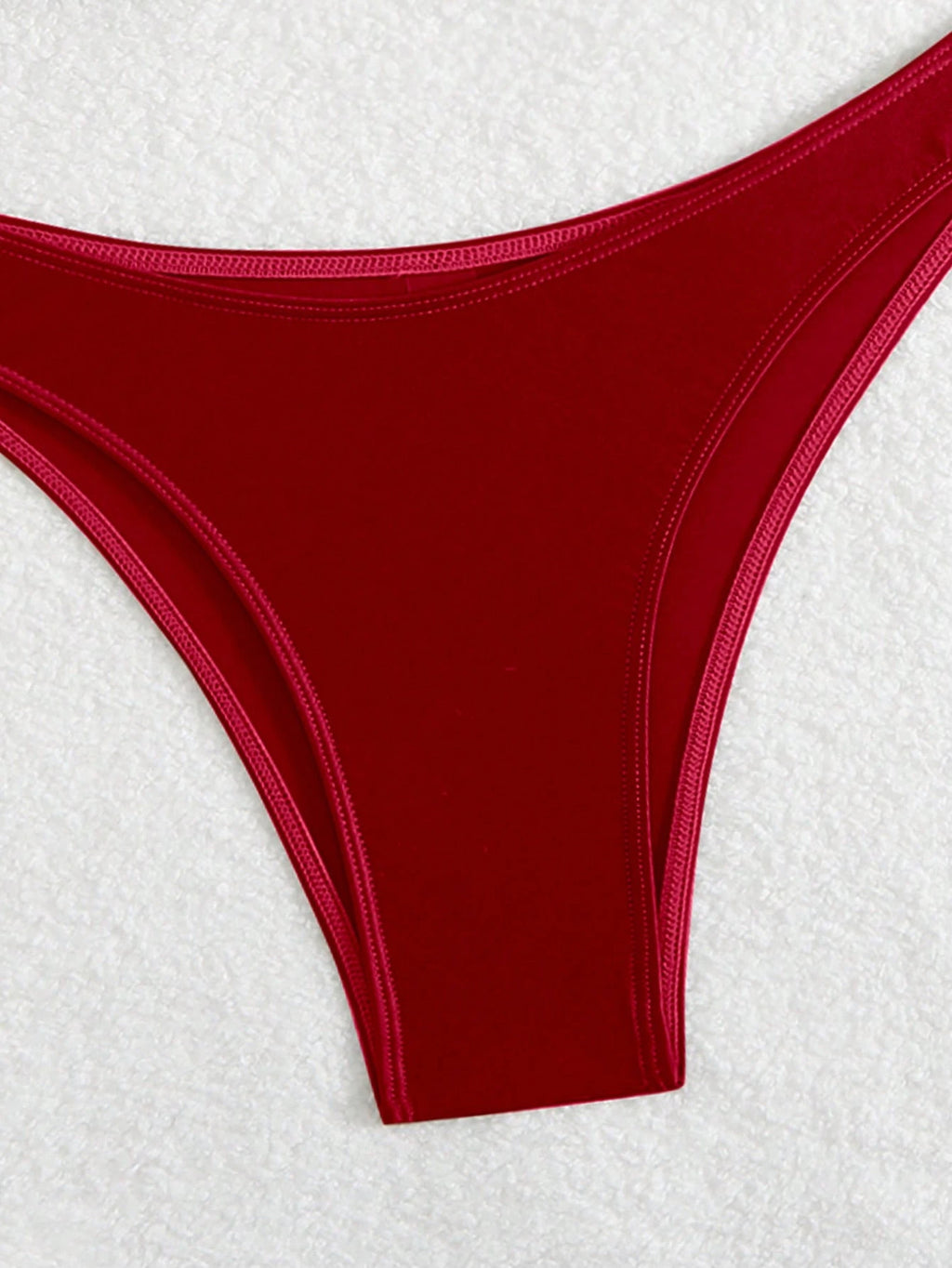 Swim SXY New Style Spaghetti Strap Hollow-Out Wire Decorated Backless Sexy Glossy Red Ladies Swimwear Set For - image 14