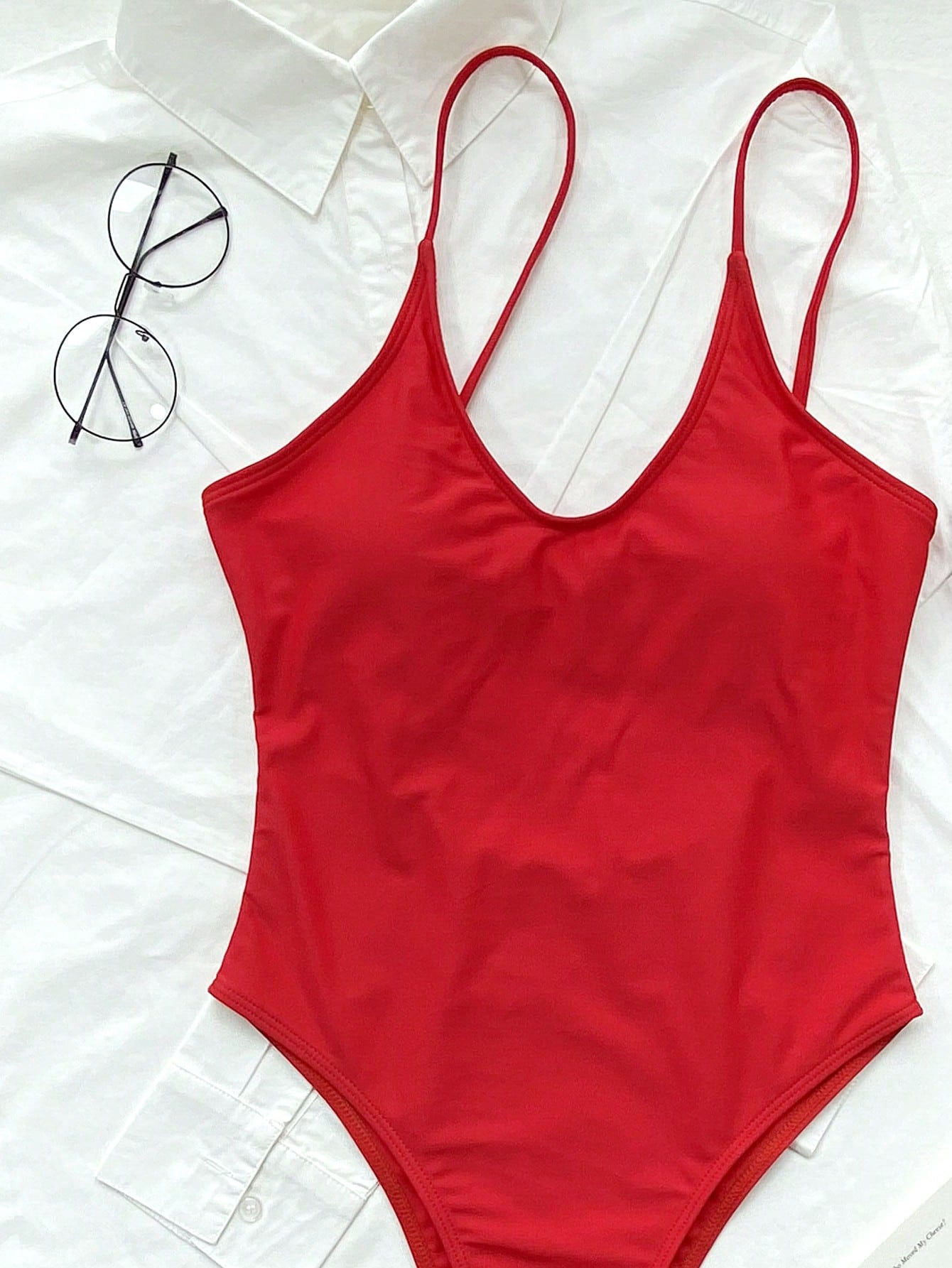Swim 2025 Women Solid Color Backless Tie Strap Sexy One-Piece Swimsuit - image 9