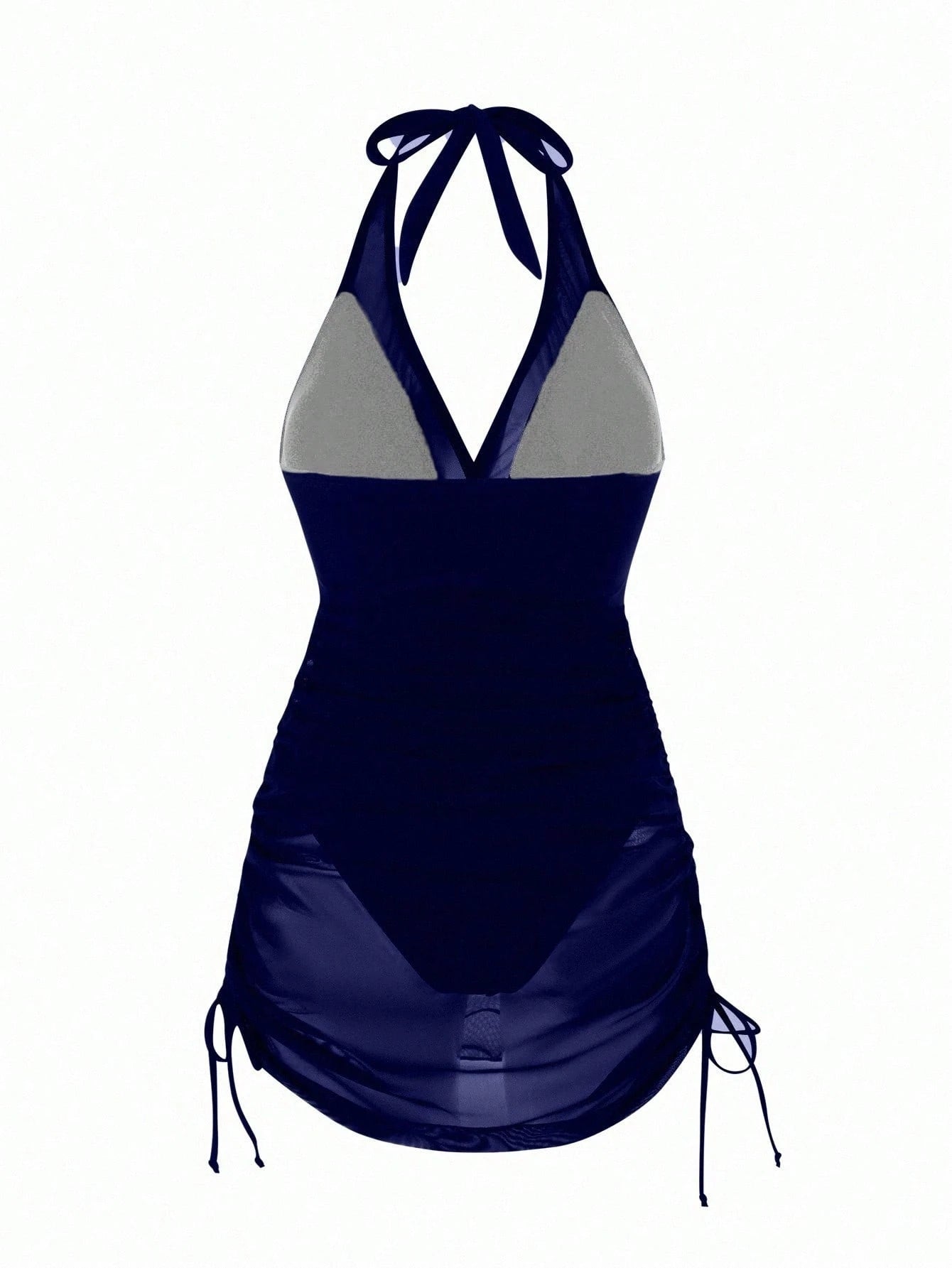 Swim Vcay Women Spring Break Sexy Vacation Casual Party Summer Beach Solid Black Wire-Free Textured Swim Dress - image 10