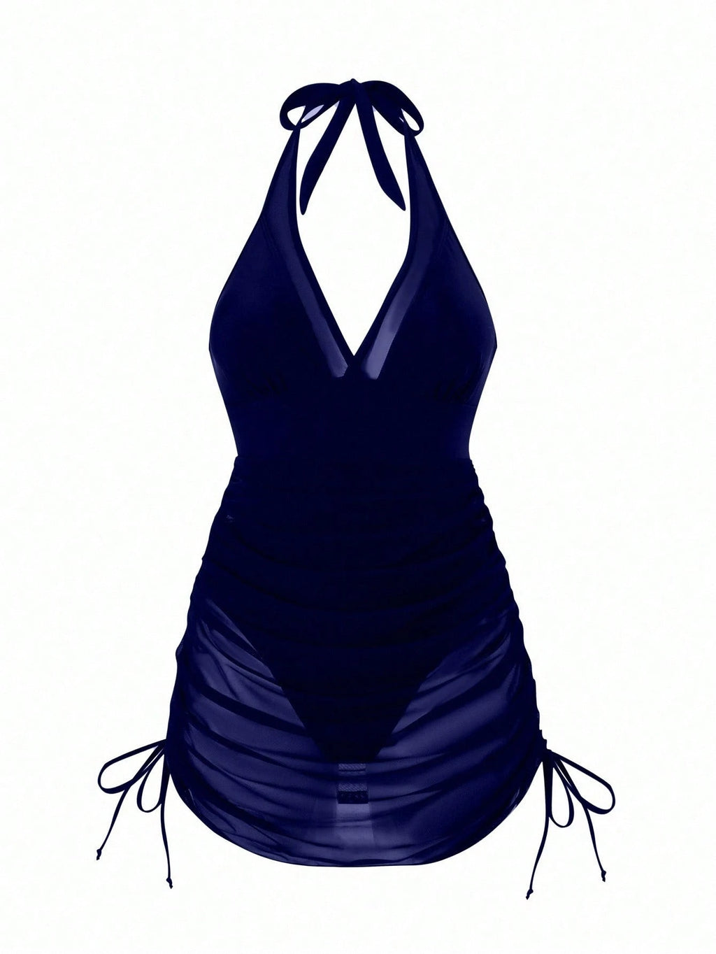 Swim Vcay Women Spring Break Sexy Vacation Casual Party Summer Beach Solid Black Wire-Free Textured Swim Dress - image 20