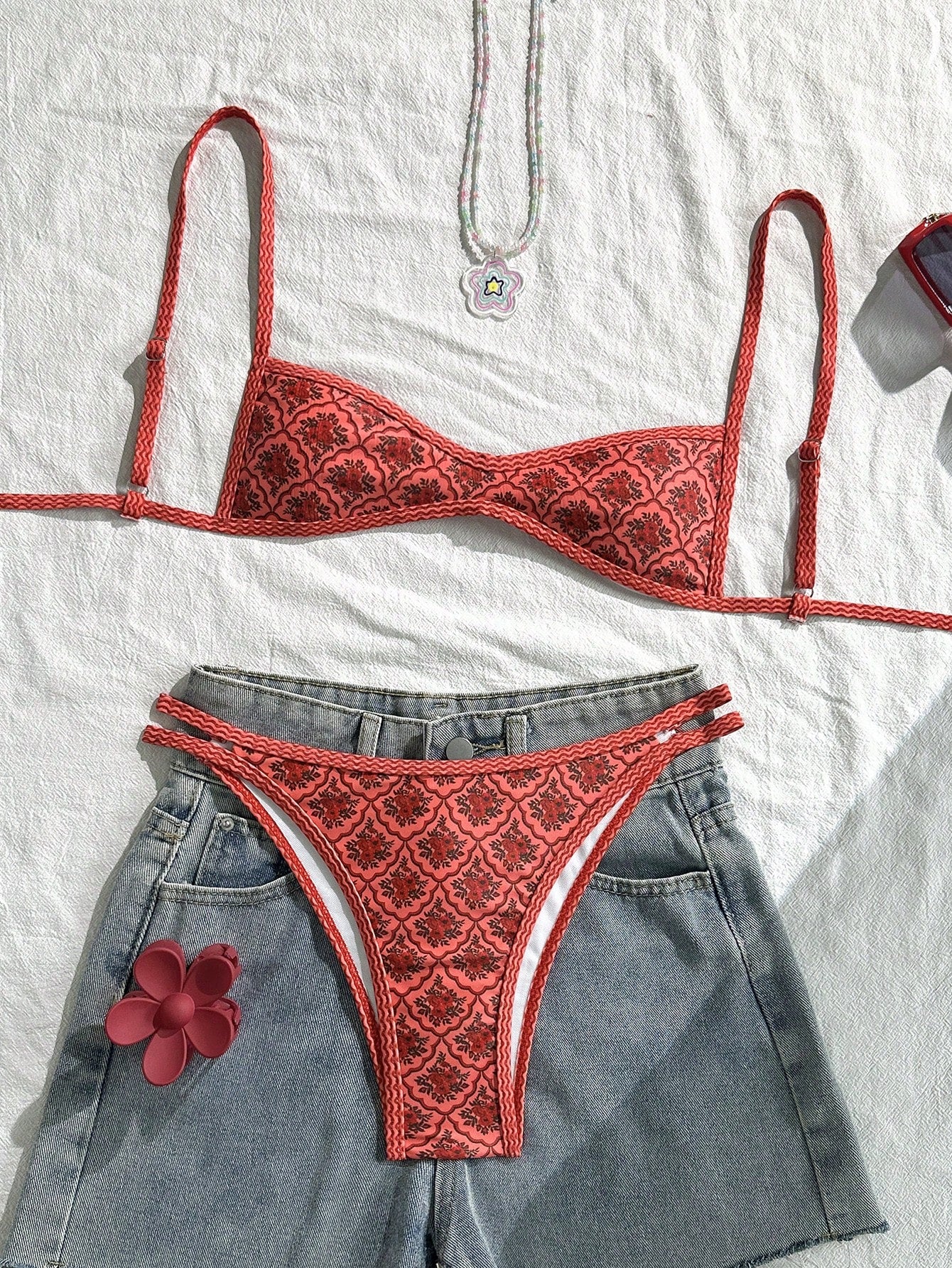 Swim Mod Women's Summer Spaghetti Strap Sexy Bikini Vacation Tights