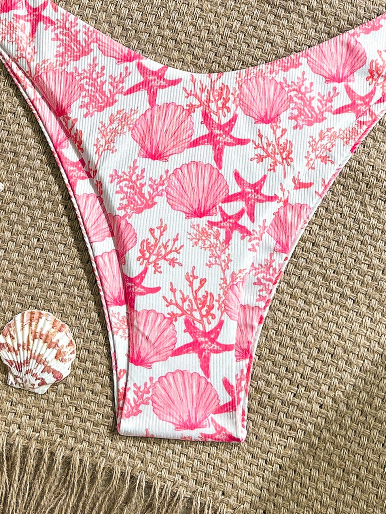 Swim Mod 2pcs/Set Summer Holiday Random Print Textured Shell