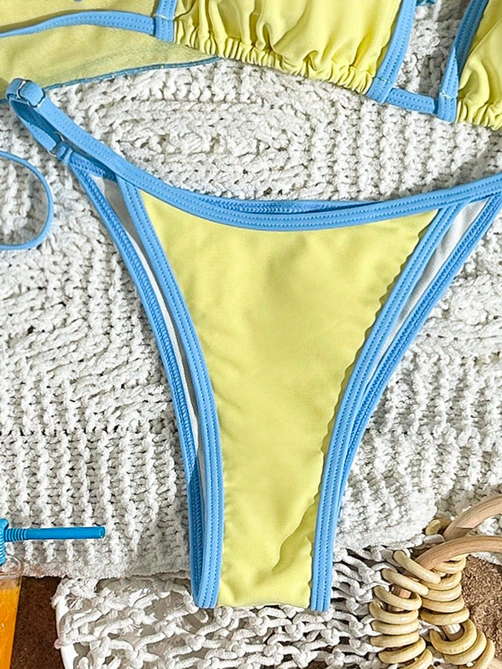 Swim Vcay 2026 New Women's Printed Triangle Bikini Top With Mesh
