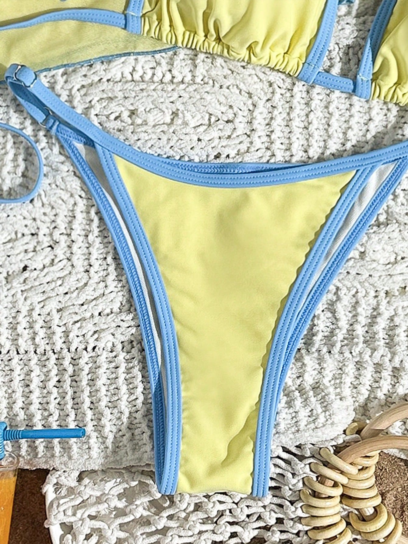 Swim Vcay 2026 New Women's Printed Triangle Bikini Top With Mesh
