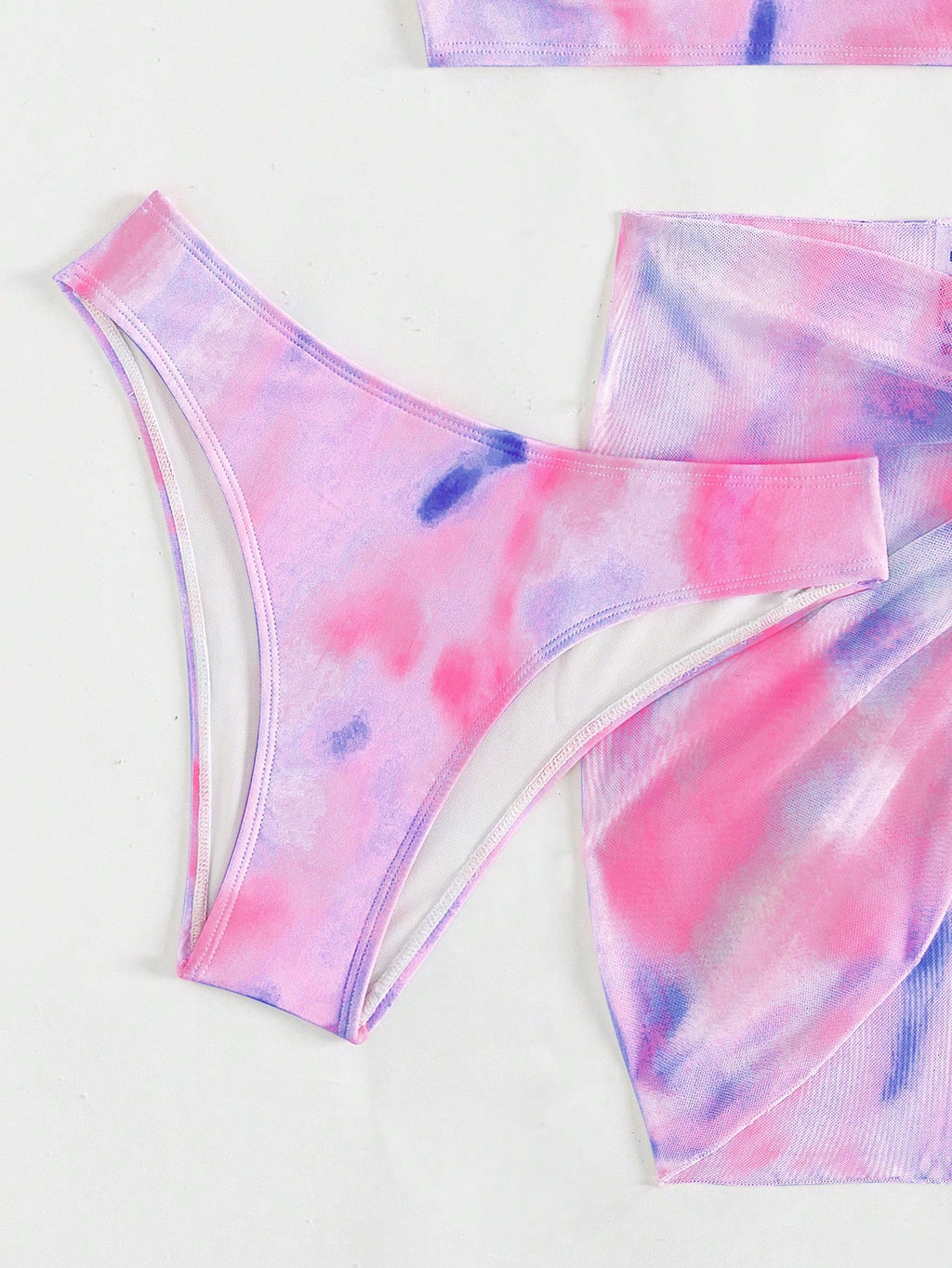 Swim Vcay Summer Beach Tie Dye Push Up Bikini Set With Beach Skirt