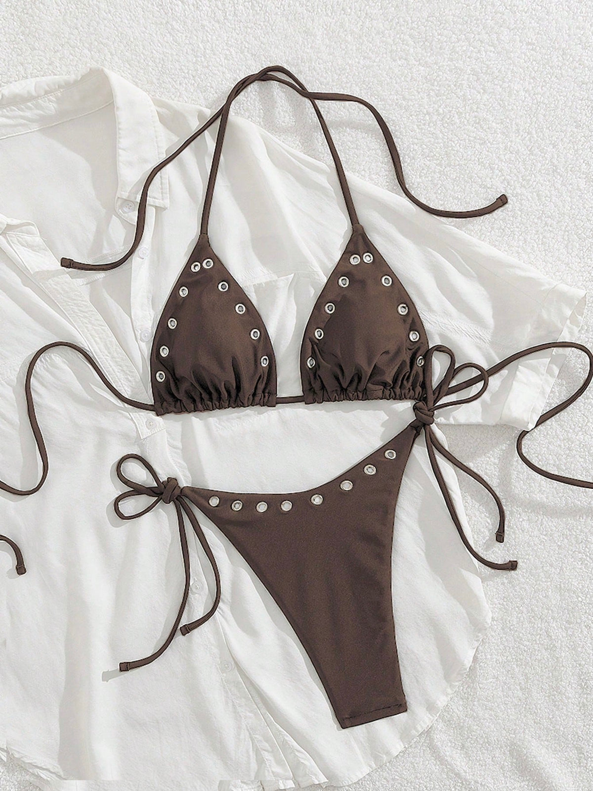 Women's New European & American Style Bikini Set Vacation Beach Black Summer, Resort Wear - image 18