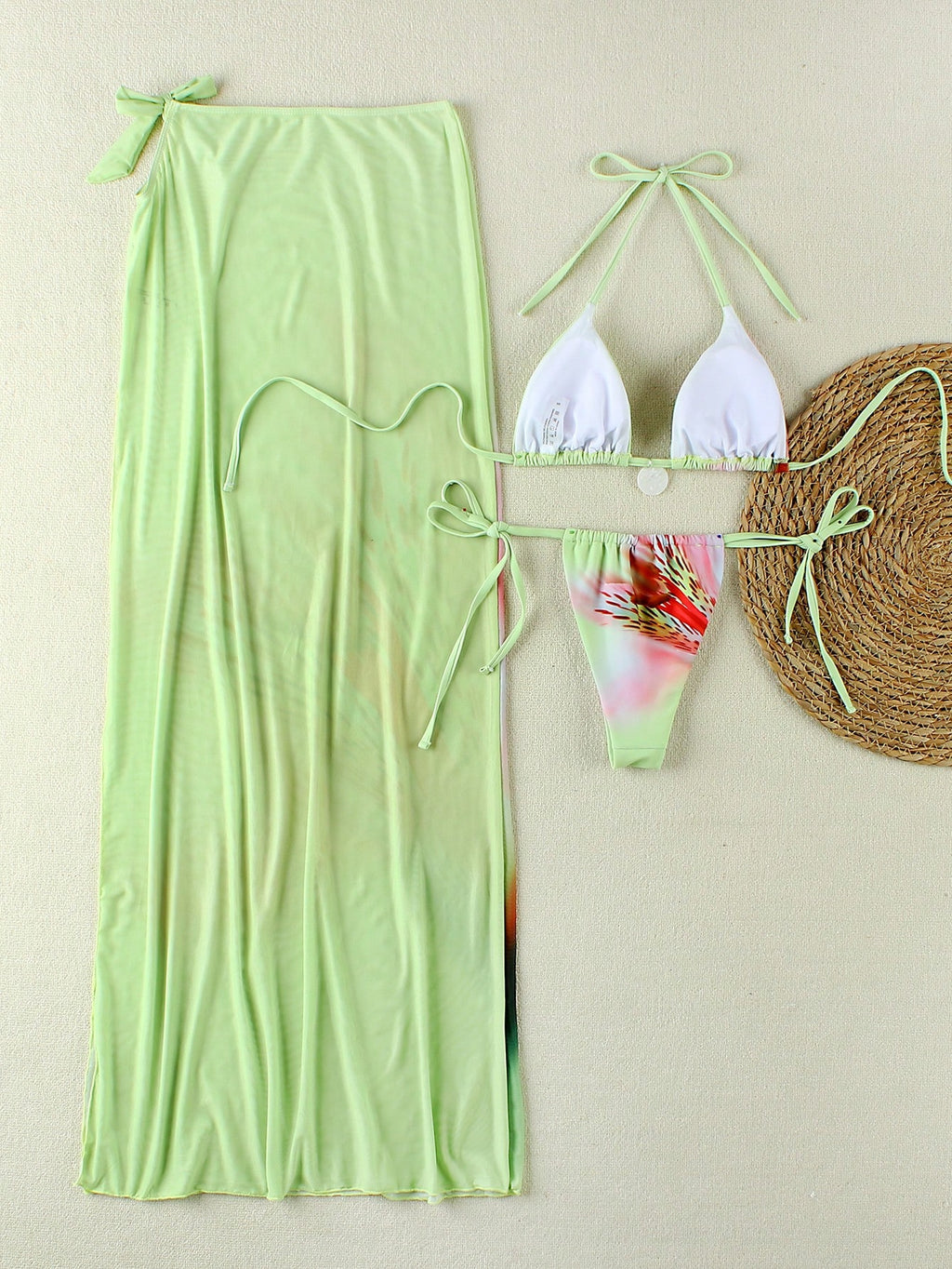 New Arrival Summer Women Elegant Fashion Beach Vacation Date Floral Print Bikini Set Set - image 3