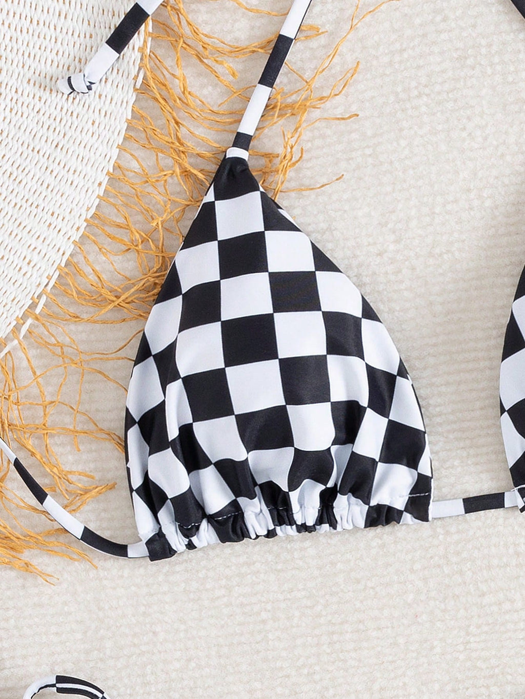 Summer Women's Striped Bikini Set, Halter Neck Tie Backless Swimwear, High Elast