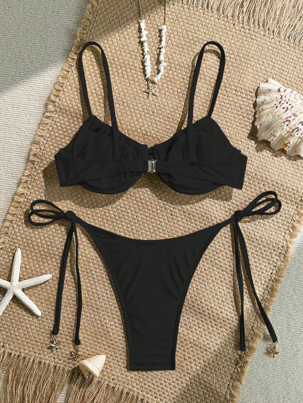 Swim Mod Spring/Summer Digital Print Underwire Push-Up Cami Top And Side Tie Swim Bottoms Women Cute Bikini - image 12