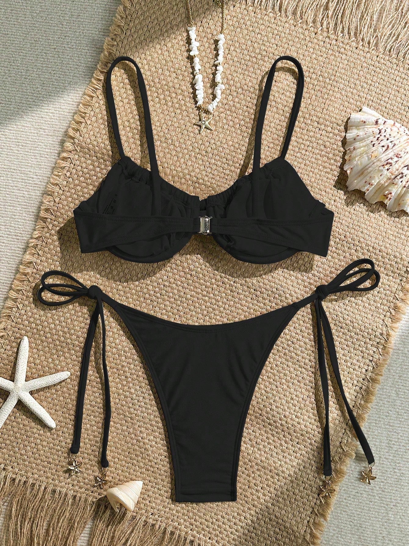 Swim Mod Spring/Summer Digital Print Underwire Push-Up Cami Top And Side Tie Swim Bottoms Women Cute Bikini - image 12