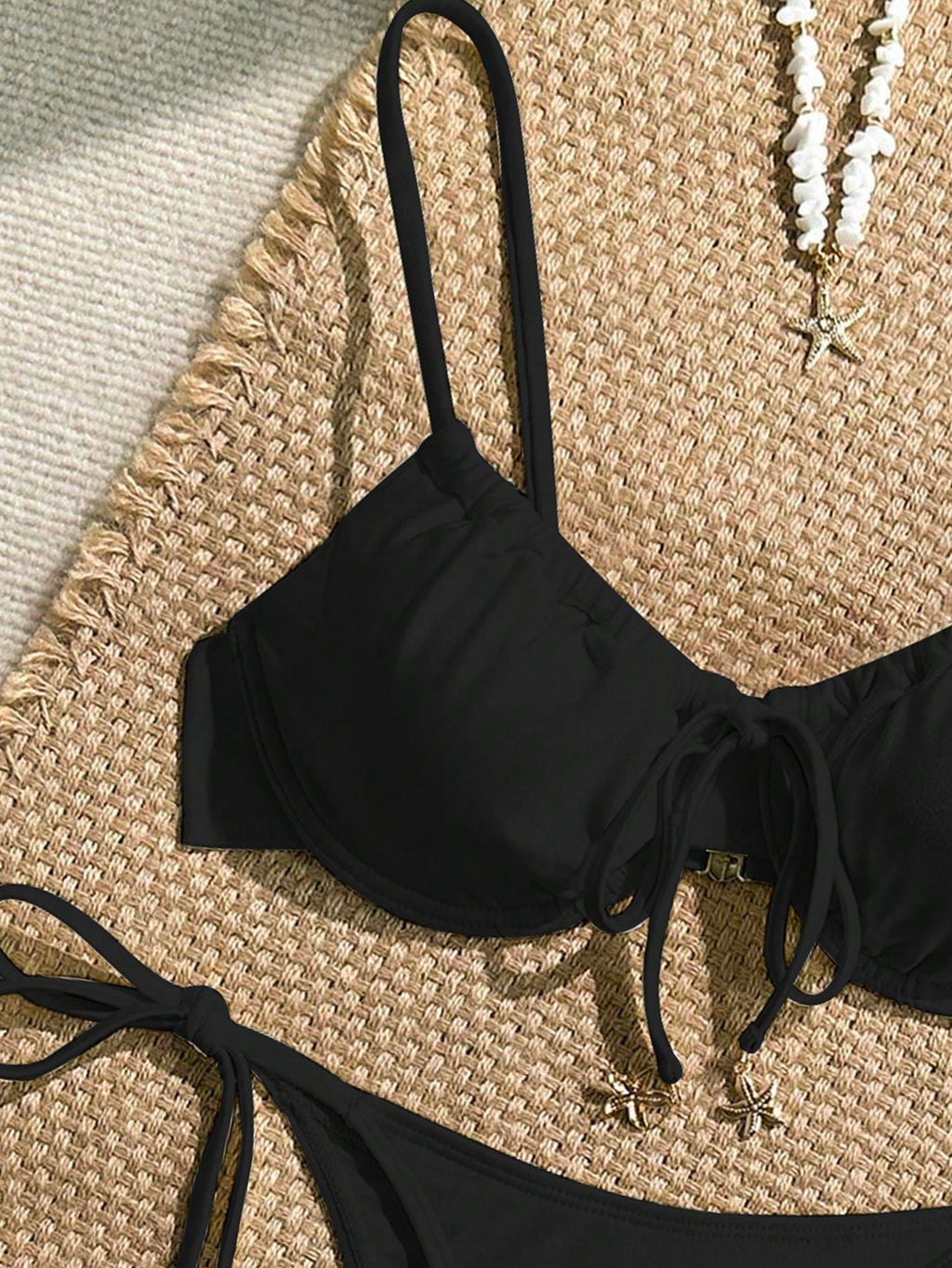 Swim Mod Spring/Summer Digital Print Underwire Push-Up Cami Top And Side Tie Swim Bottoms Women Cute Bikini - image 13