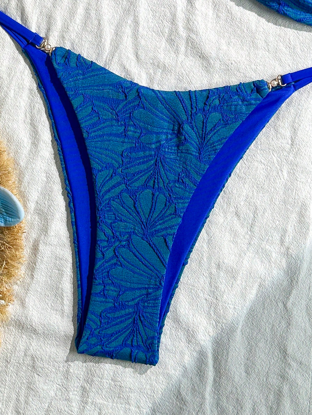 Swim Vcay 2pcs/Set Summer Vacation Textured Fabric, Spaghetti Strap