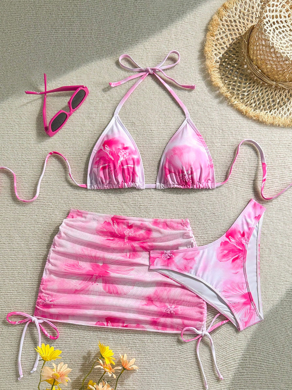 Soleia Women's Floral Print Vacation Beach Bikini Set
