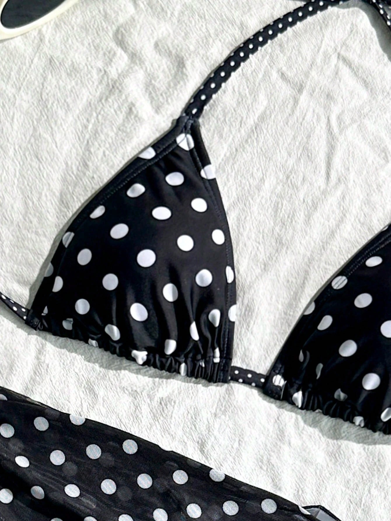 Swim Mod Women's Beach Vacation Polka Dot Print Halter Neck Tie Back
