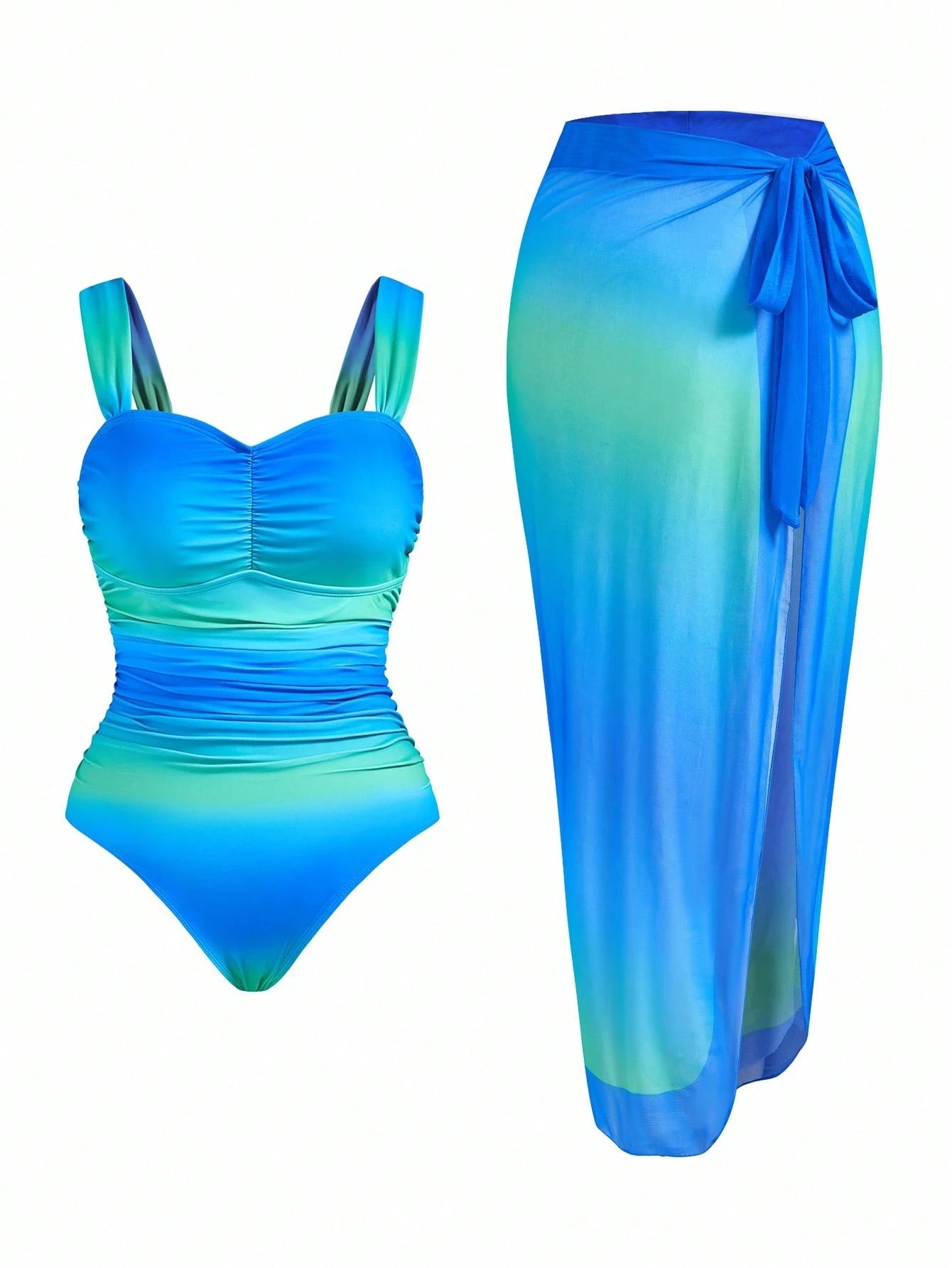Swim Oasis Plus Size Women 2pcs Gradient Ruched One-Piece Swimsuit - image 19