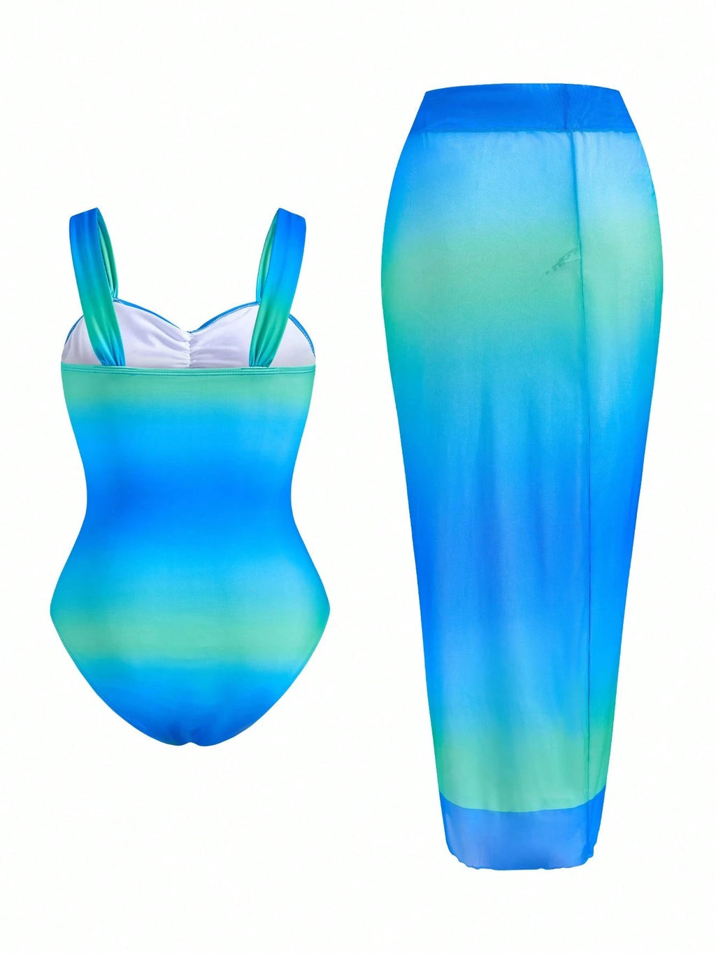 Swim Oasis Plus Size Women 2pcs Gradient Ruched One-Piece Swimsuit - image 20