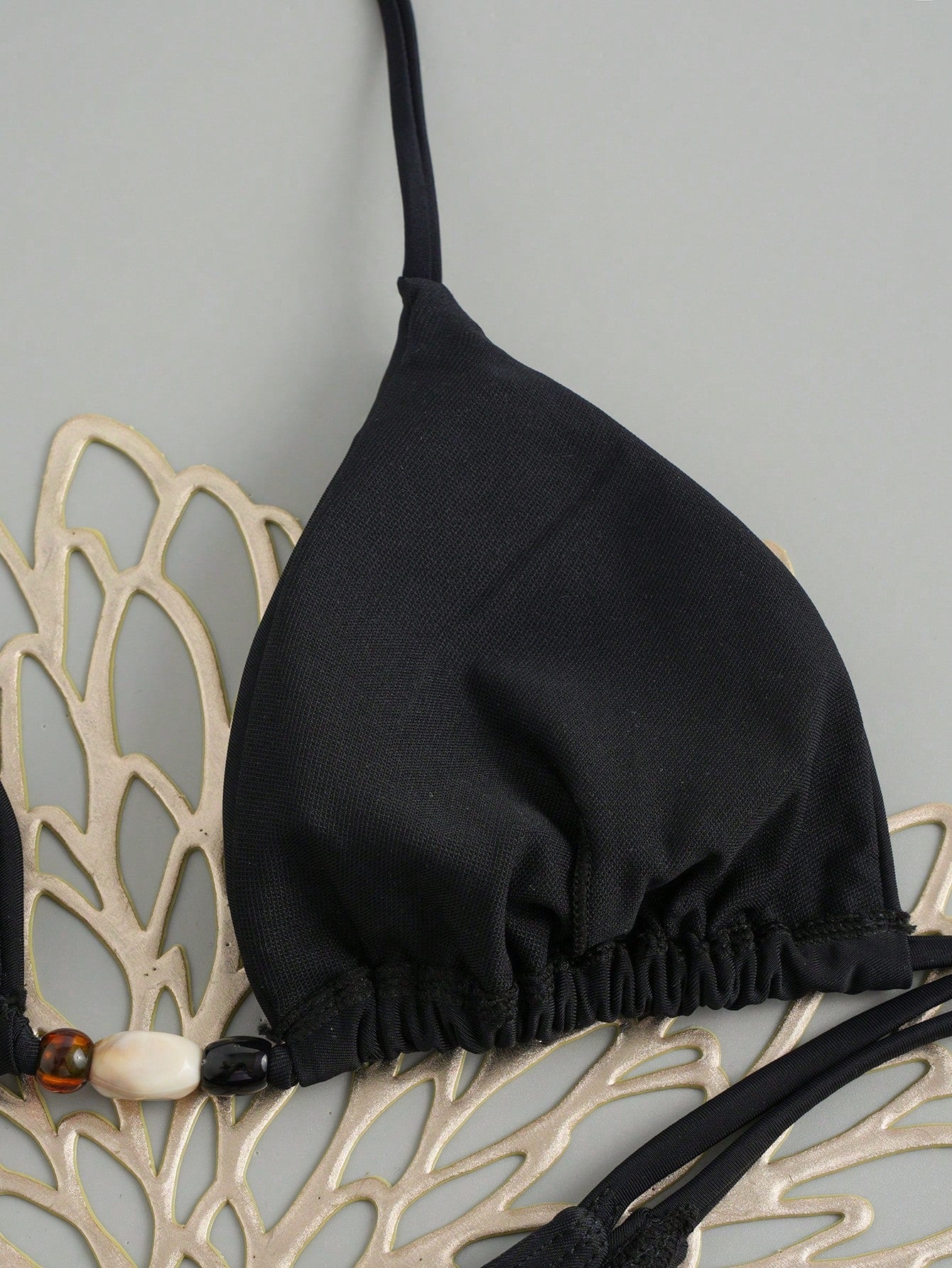 Women's Casual Lace-Up Spaghetti Strap Bikini Set, Backless Top And