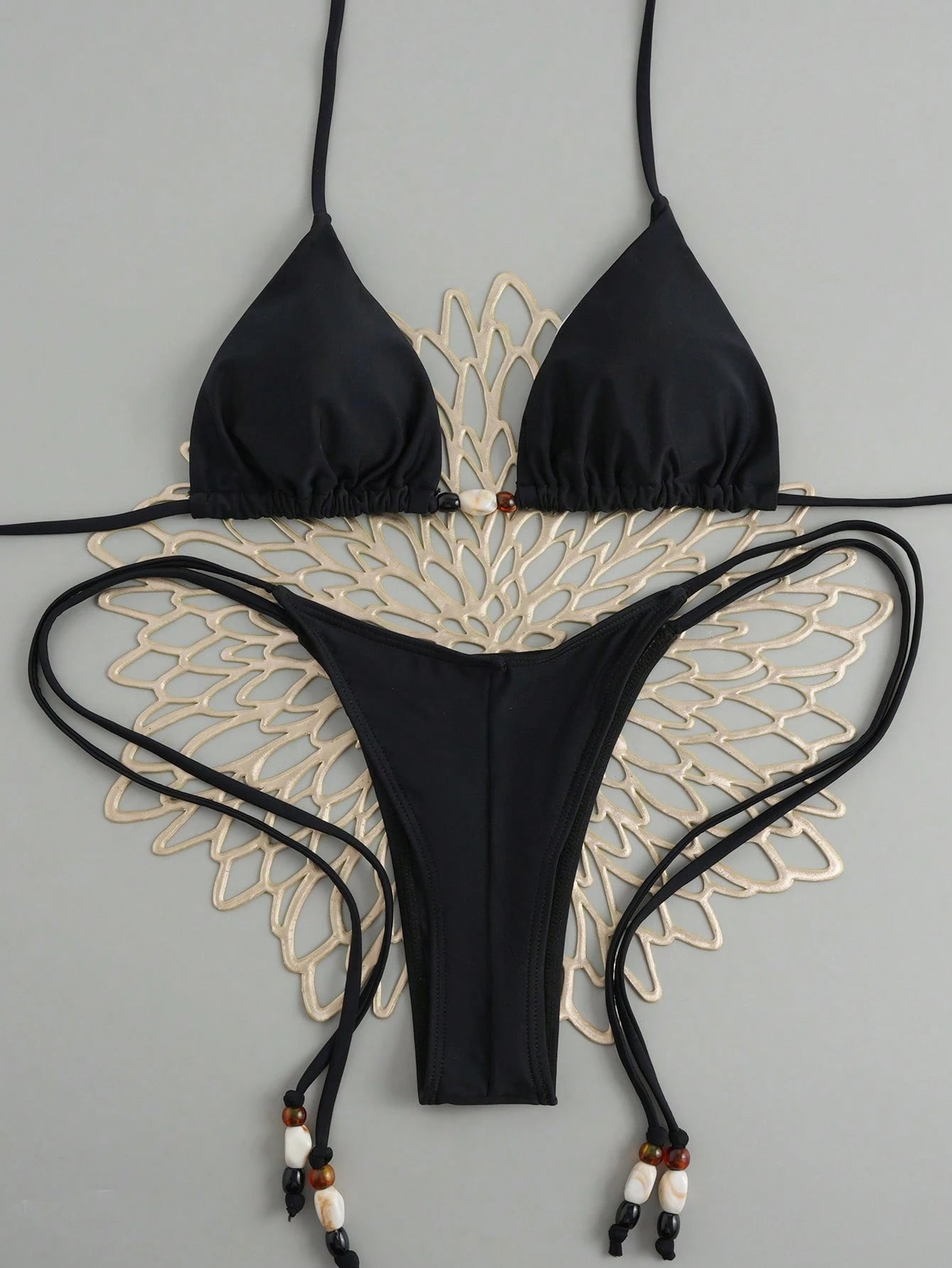 2026 New Triangle Bikini Swimwear, European And American Split Two Pieces Beaded Bikini For Beach Vacation - image 8