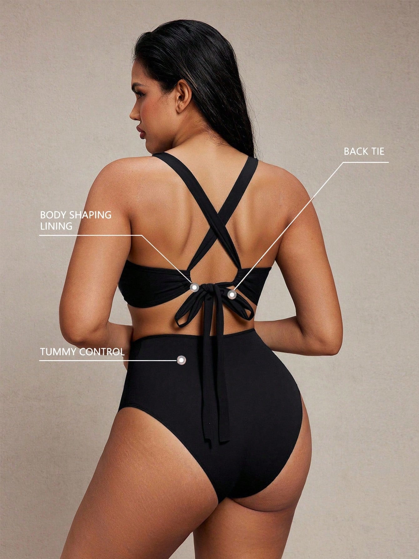 Shapewave 2pcs Women Red Bikini Set,Summer Mesh Patchwork Wireless V-Neck Criss-Cross Strap Open Back,High - image 2