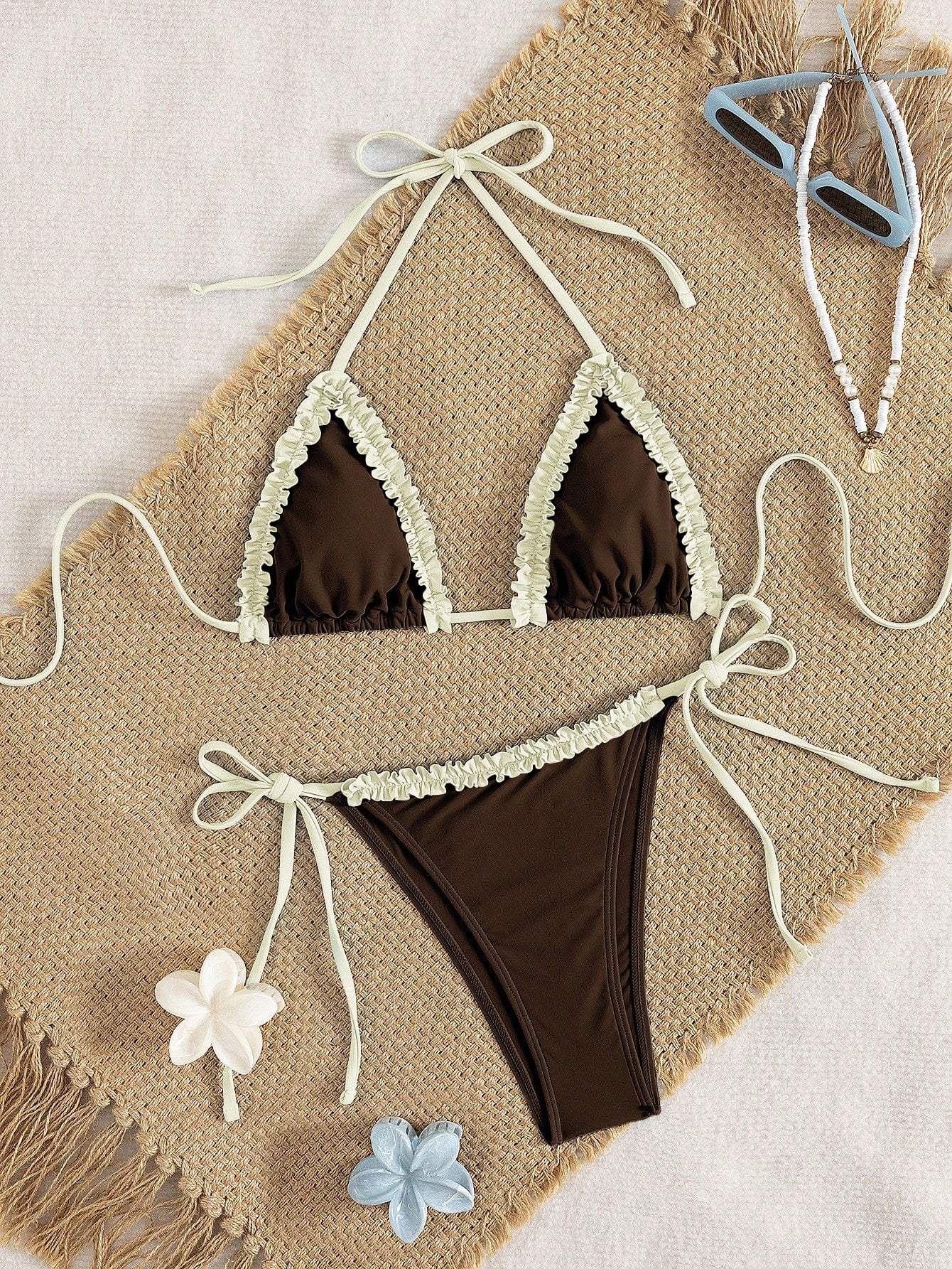 Women's Swimwear Bikini, Retro Polka Dot Gingham Fashionable Outfit