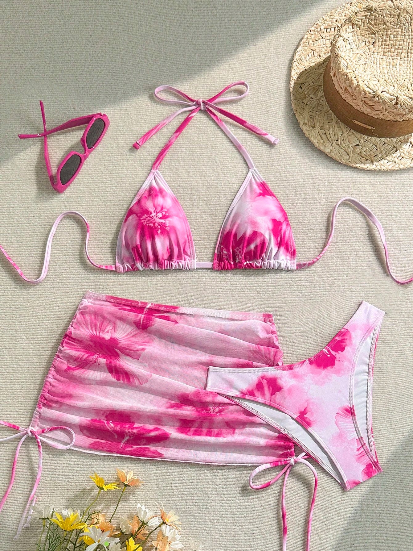Soleia Women's Floral Print Vacation Beach Bikini Set