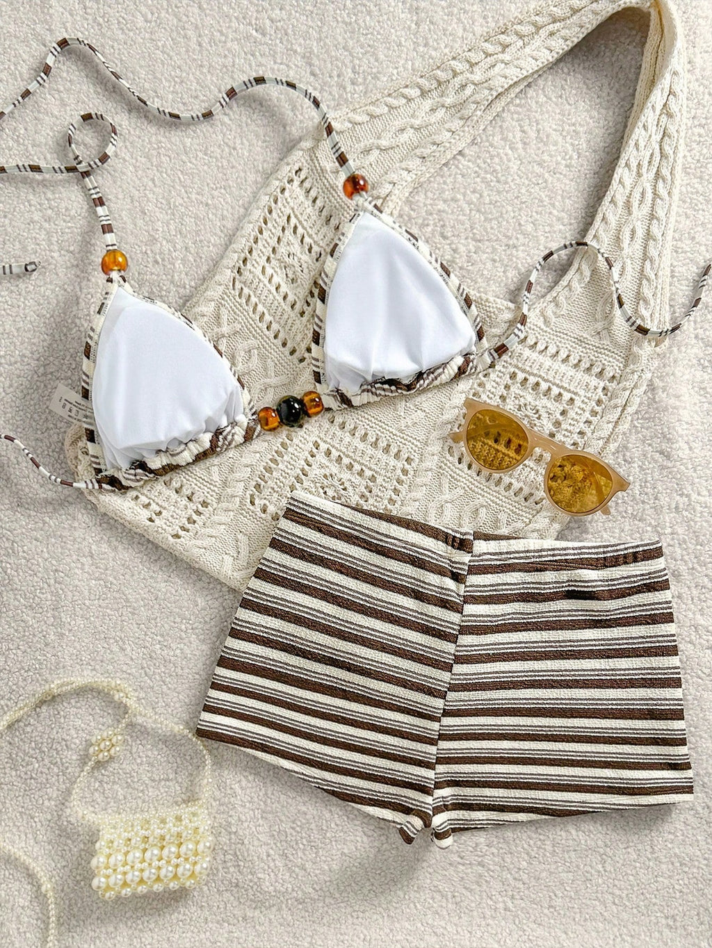 Swim Vcay Women's Summer Casual Cute 2 Pieces Beachwear Set, Resin