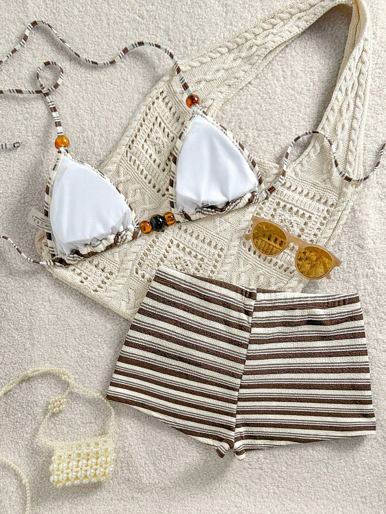 Swim Vcay Women's Summer Casual Cute 2 Pieces Beachwear Set, Resin