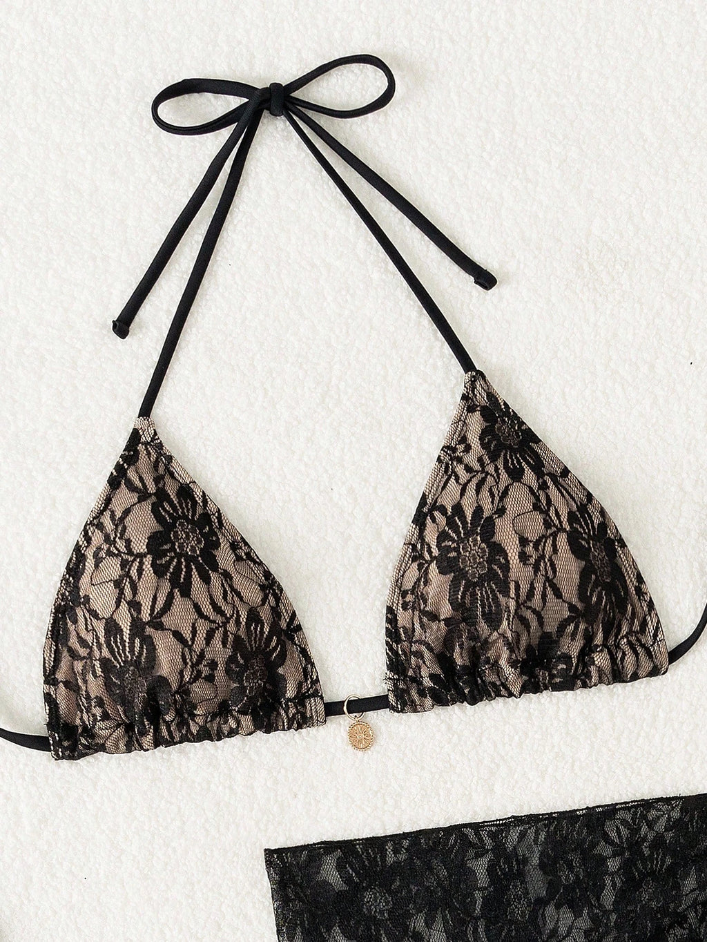 Swim Mod Springbreak Women's 3-Piece Set: Lace-Up Halter Sexy Bikini