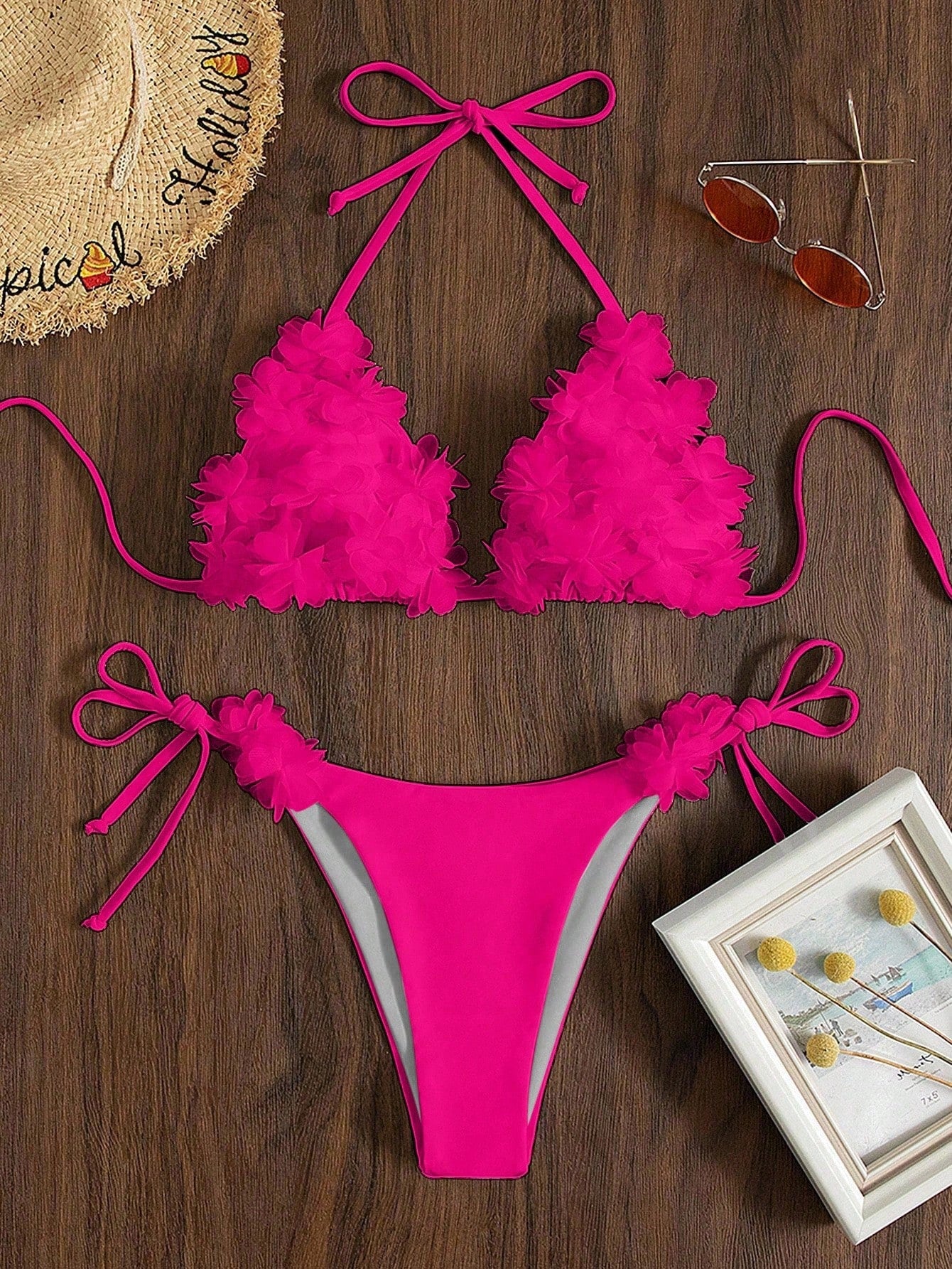 Swim SXY Split Floral Pattern Cute Bikini, Elegant For Music