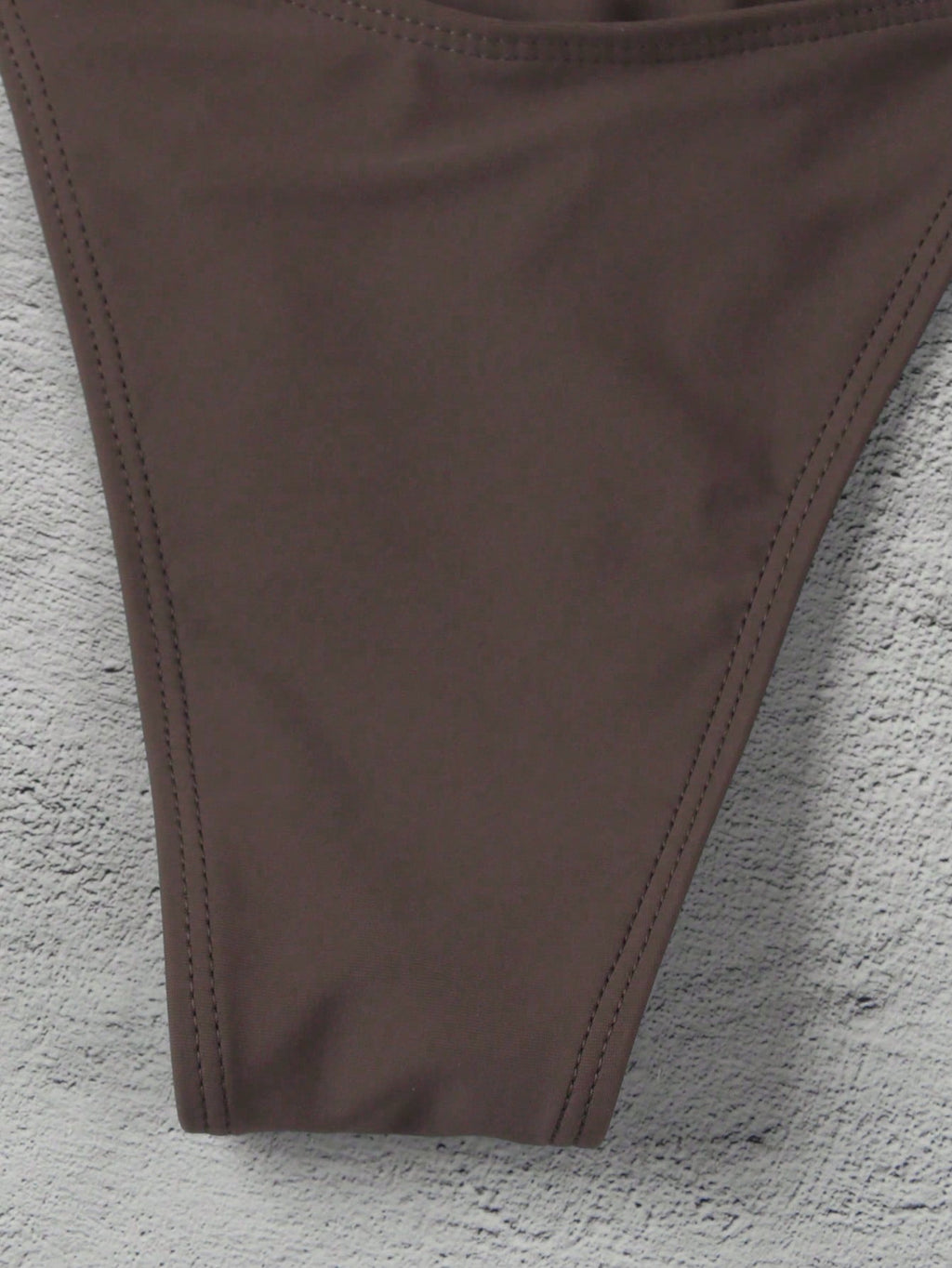 Polovedo Official New Brown Solid Color Tie-Up Bikini Set, Elegant Sexy Beach Ho