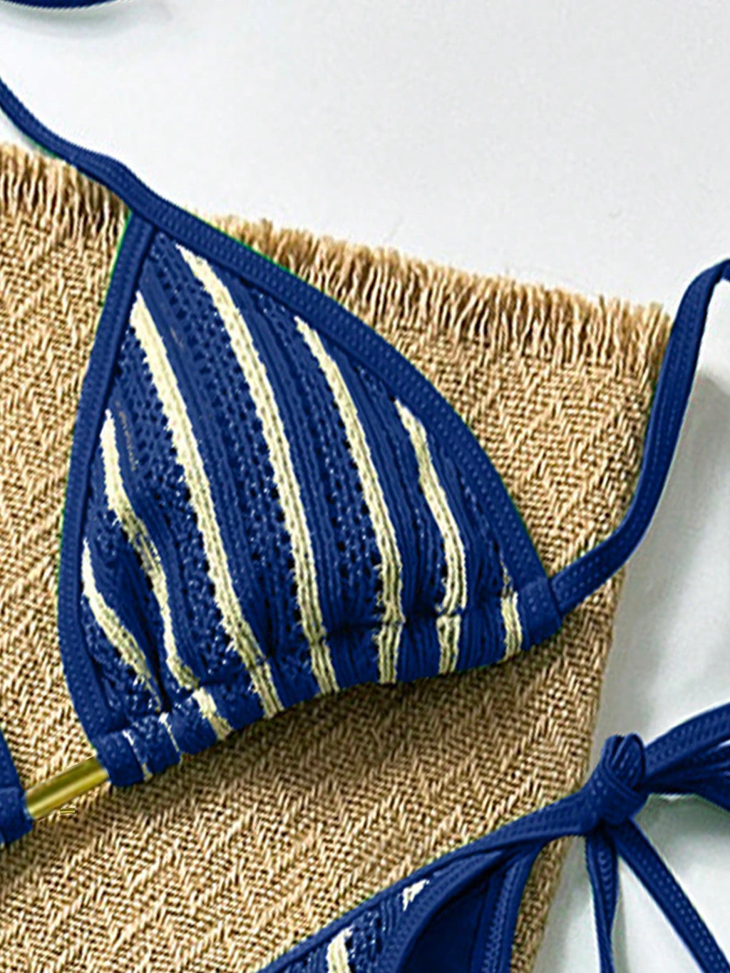 3pcs Women Crochet Bikini Set, Pants & Beach Cover Up, European Fashion Ladies Swimwear For Summer Holiday - image 11
