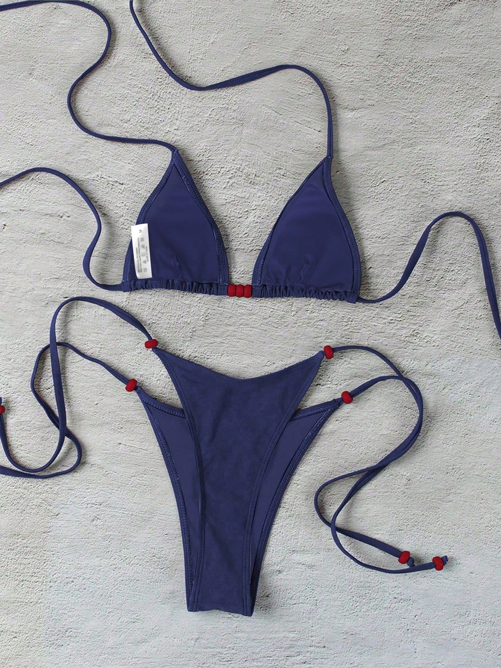 Polovedo Official New Brown Solid Color Tie-Up Bikini Set, Elegant Sexy Beach Ho