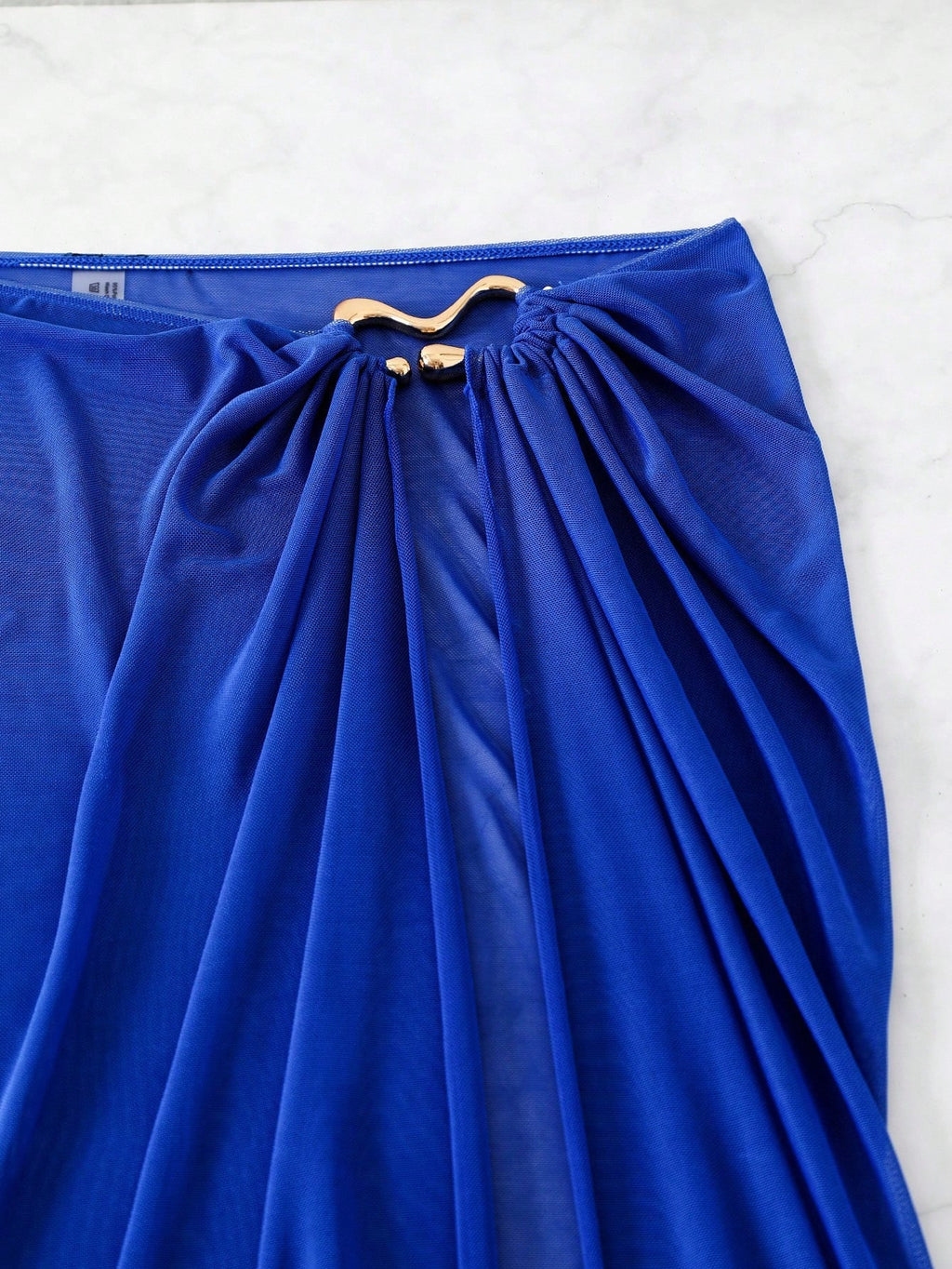 Swim Navy Blue See-Through High Slit Sexy Beach Sarong Skirt Summer - image 14