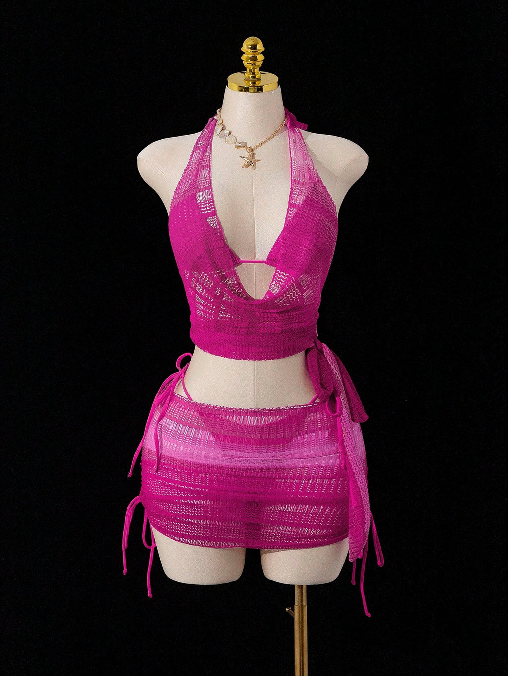 Swim SXY 4pcs Women's New Sexy Bikini Set: Spaghetti Strap Backless