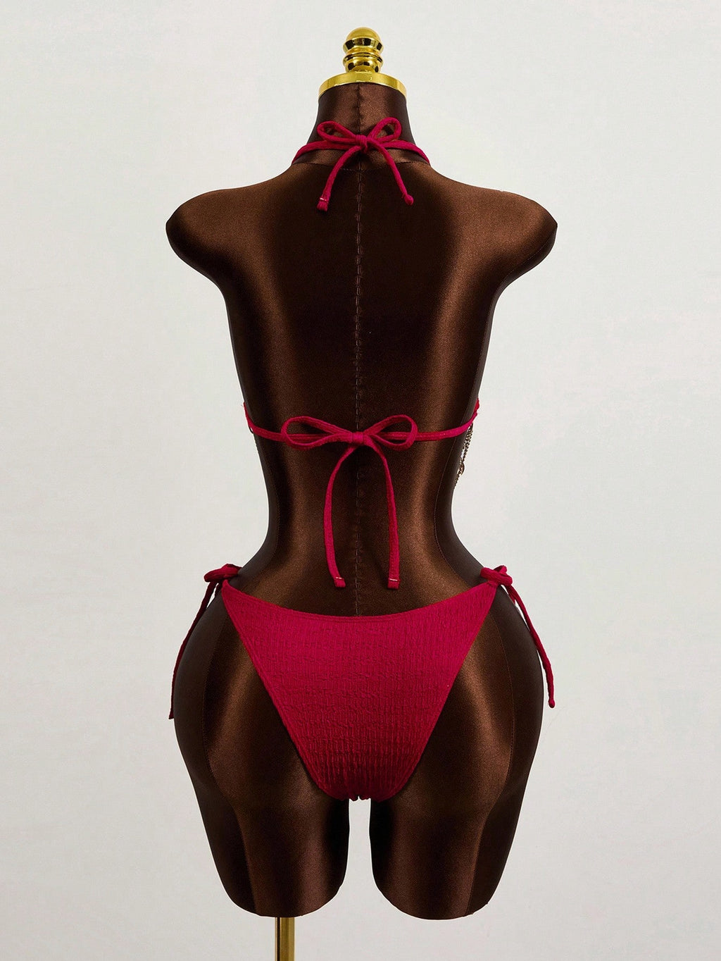 Swim SXY Springbreak Women Summer Beach Solid Color Halter Tie Sexy