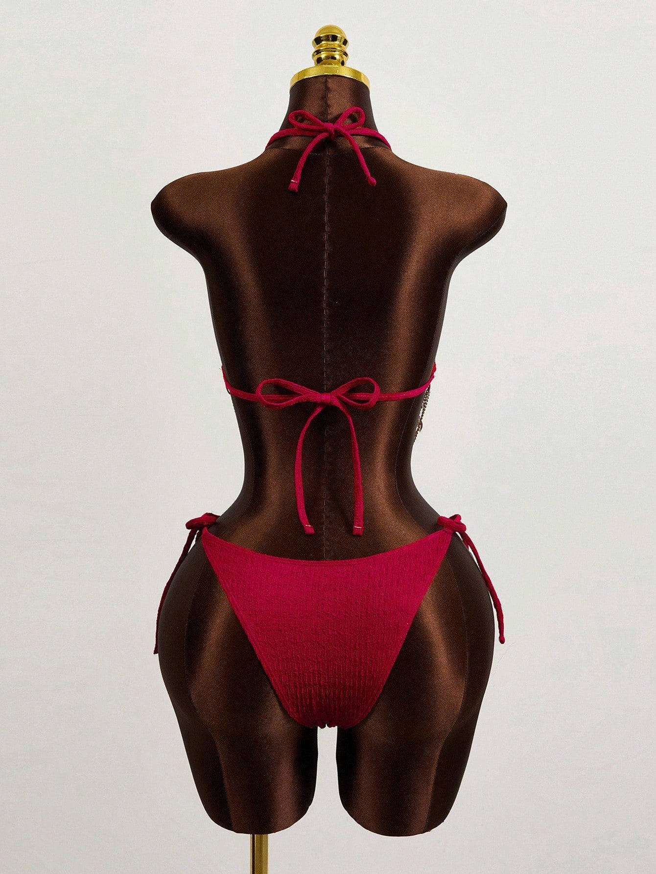 Swim SXY Springbreak Women Summer Beach Solid Color Halter Tie Sexy