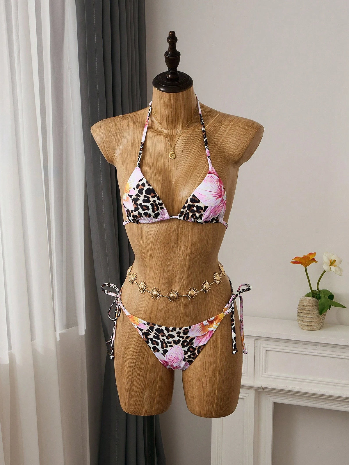 Bellisia Women's Brown Polka Dot,Summer,Cute,Beach Vacation,Holiday,Holiday Bikini & Cake Skirt 3 Pieces Set, - image 11