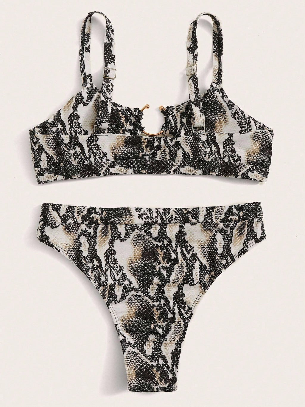 Swim SXY 2pcs/Set Low Cut High Waist Snakeskin Print Bikini Swimsuit - image 12