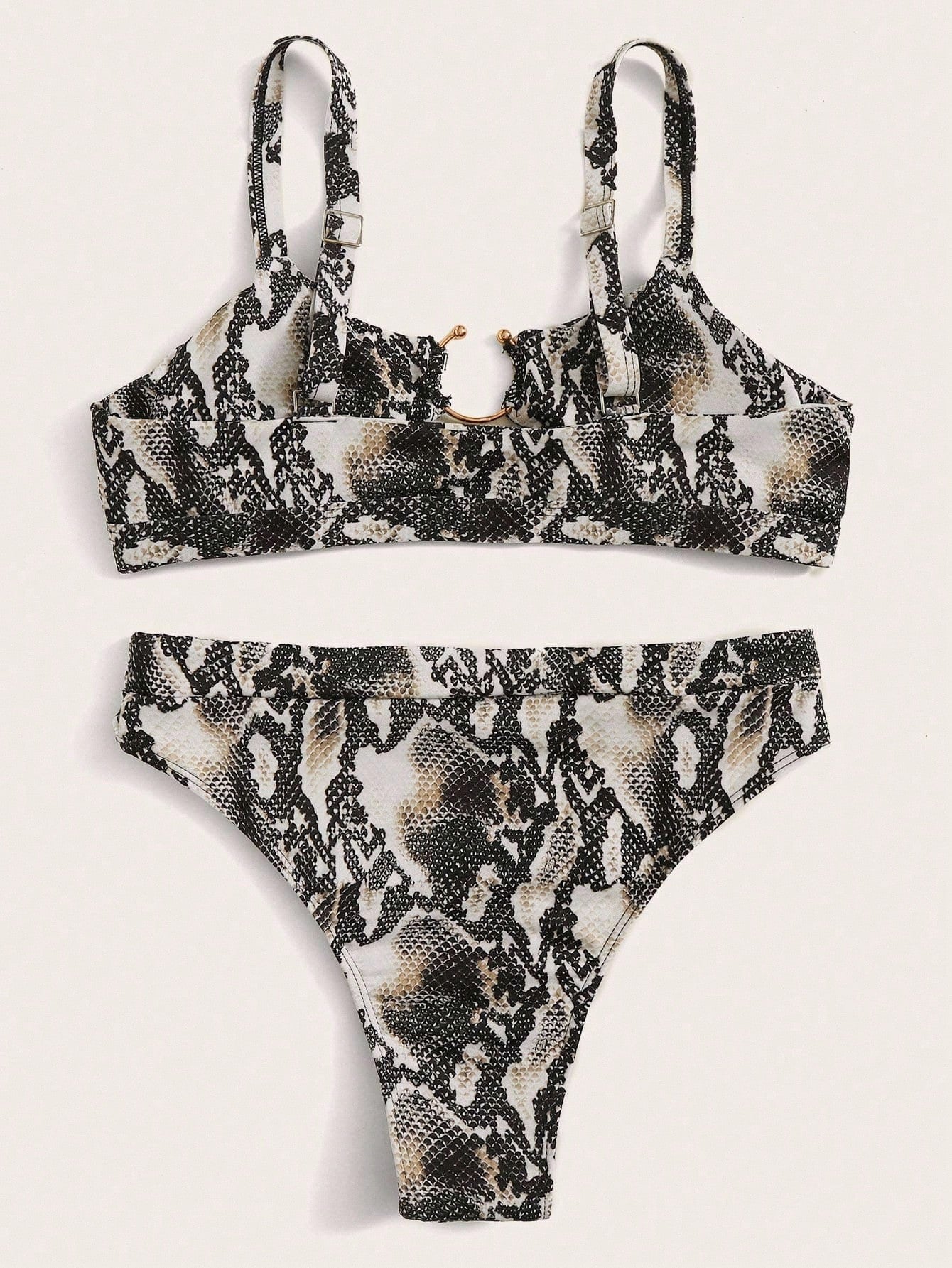 Swim SXY 2pcs/Set Low Cut High Waist Snakeskin Print Bikini Swimsuit - image 12