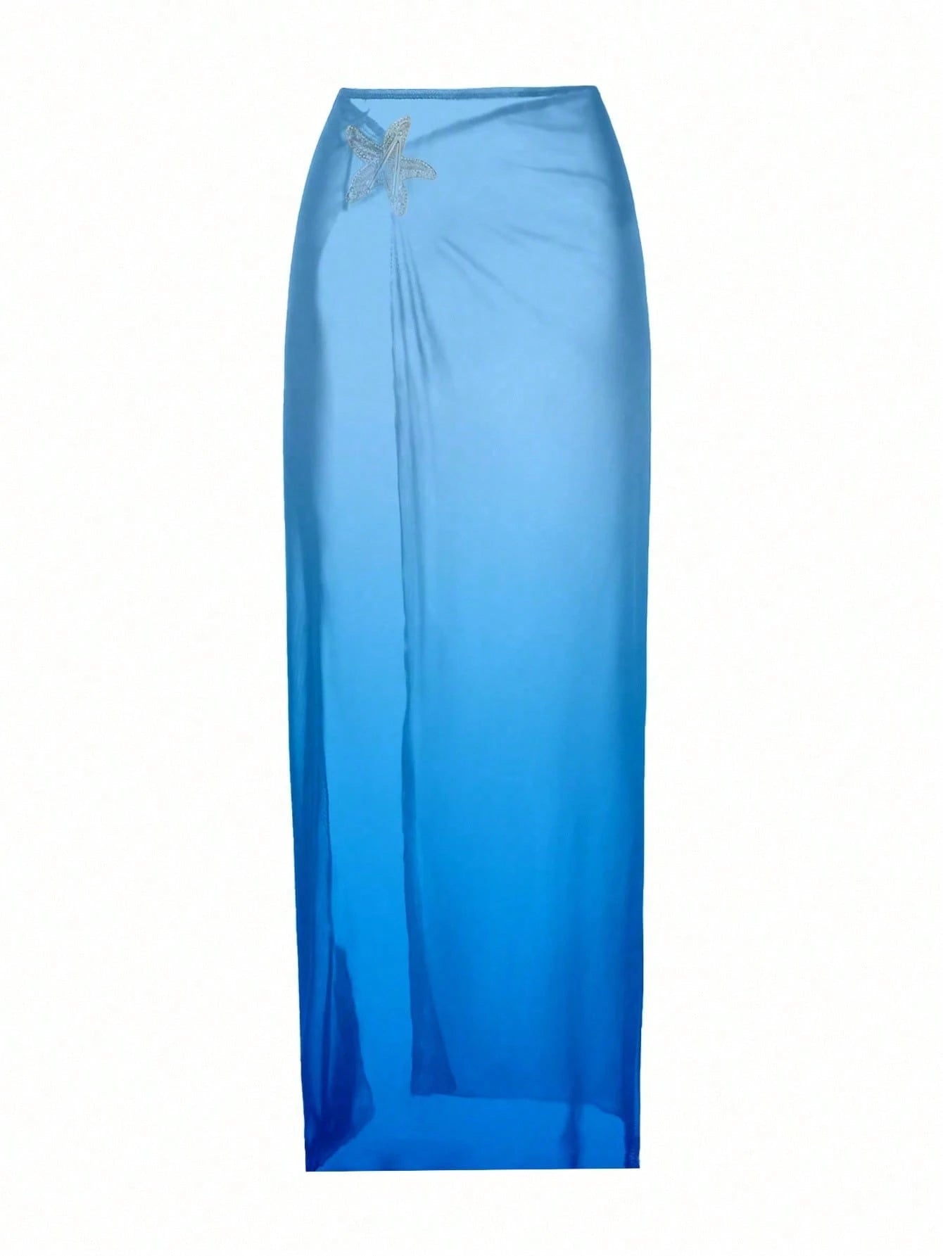 Swim Oasis Plus Size Onepiece Swimsuit, Ombre Blue To Navy Starfish Metal Decor, Simple & Elegant Beach - image 7