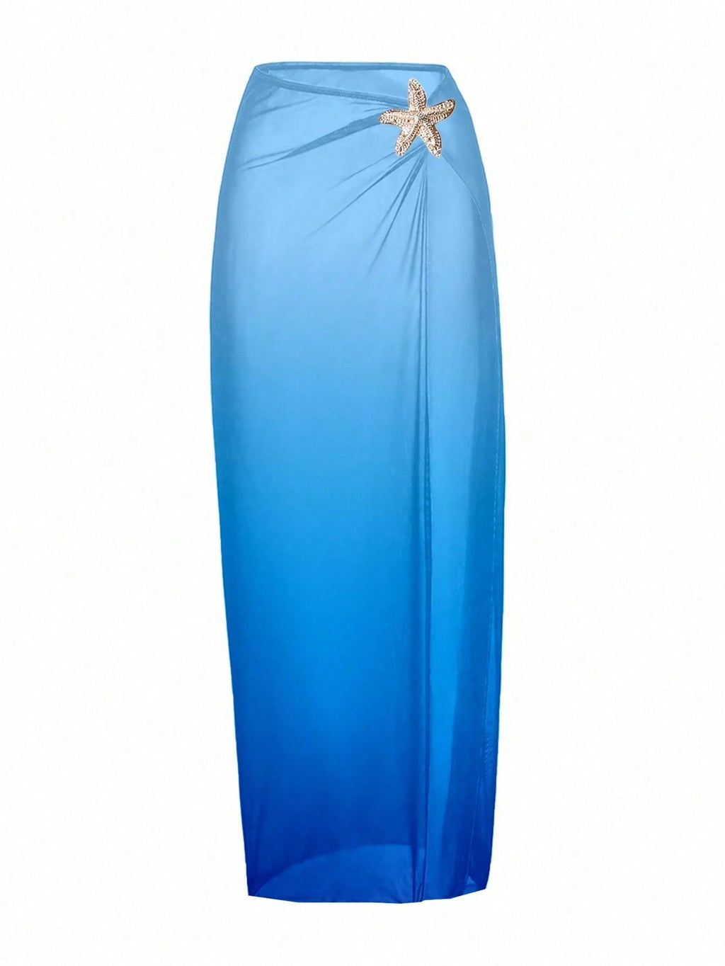 Swim Oasis Plus Size Onepiece Swimsuit, Ombre Blue To Navy Starfish Metal Decor, Simple & Elegant Beach - image 8