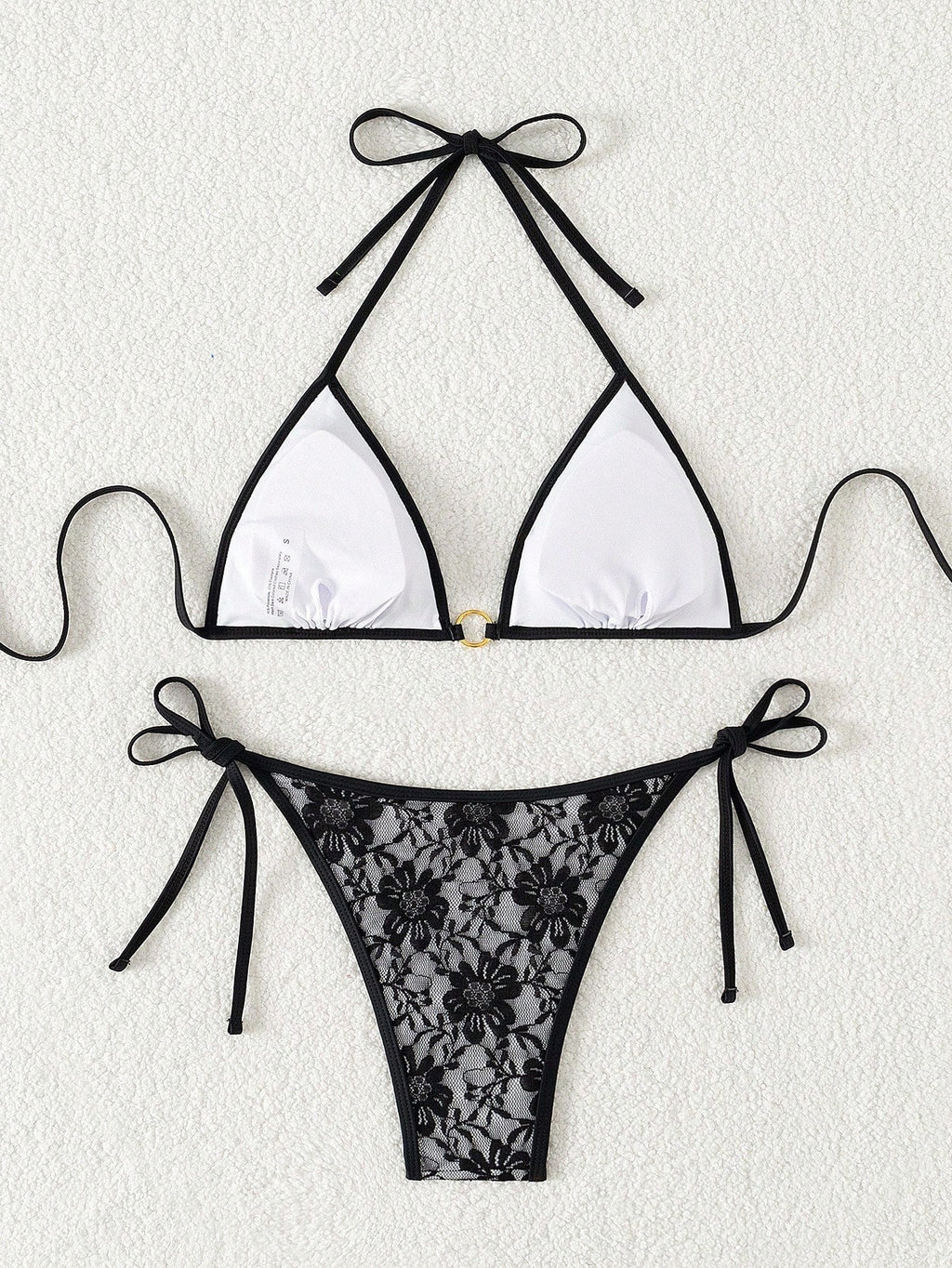 Swim Women's Lace-Up Halter Sexy Bikini 2 Pieces Swimwear Set, Summer