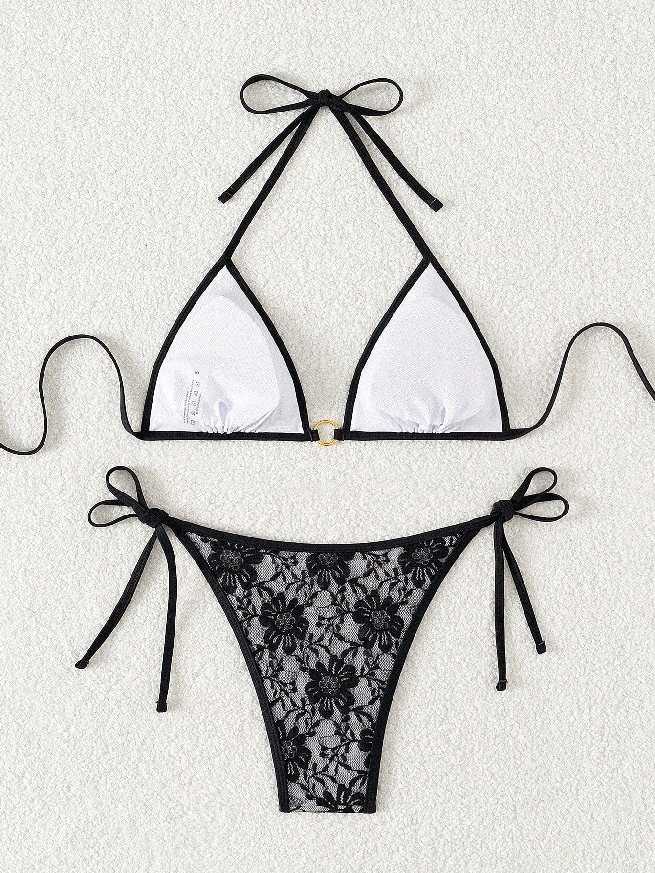 Swim Women's Lace-Up Halter Sexy Bikini 2 Pieces Swimwear Set, Summer