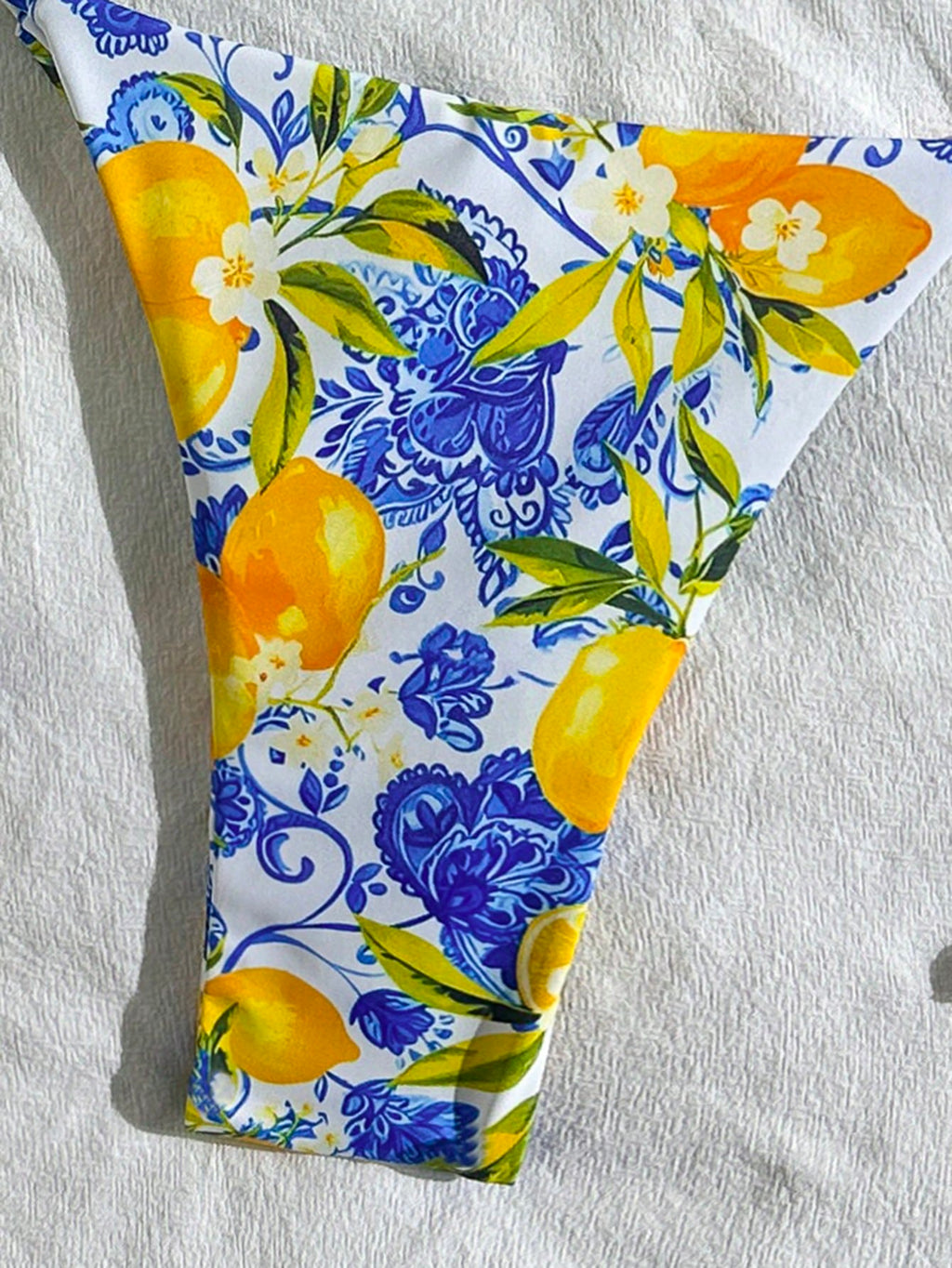2pcs Lemon Print Bikini Set, Tie Design With Lemon Pendant Decor, Suitable For Beach Vacation, Pool Party And - image 7