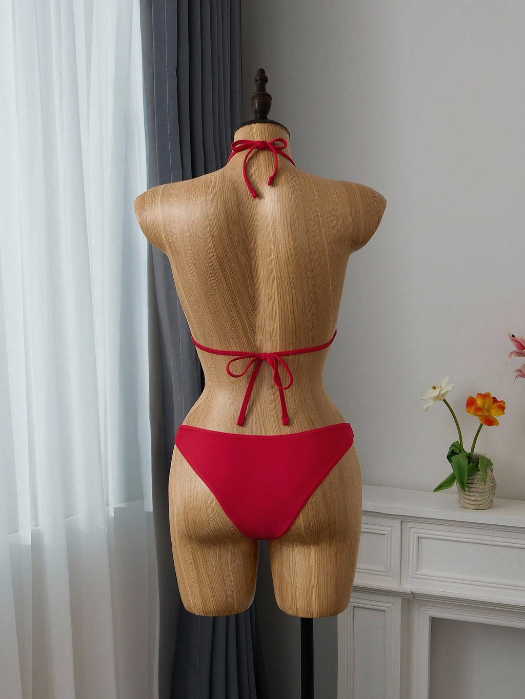 Swim Basics Summer Beach Solid Bikini Set Push Up Bra & Bikini Bottom