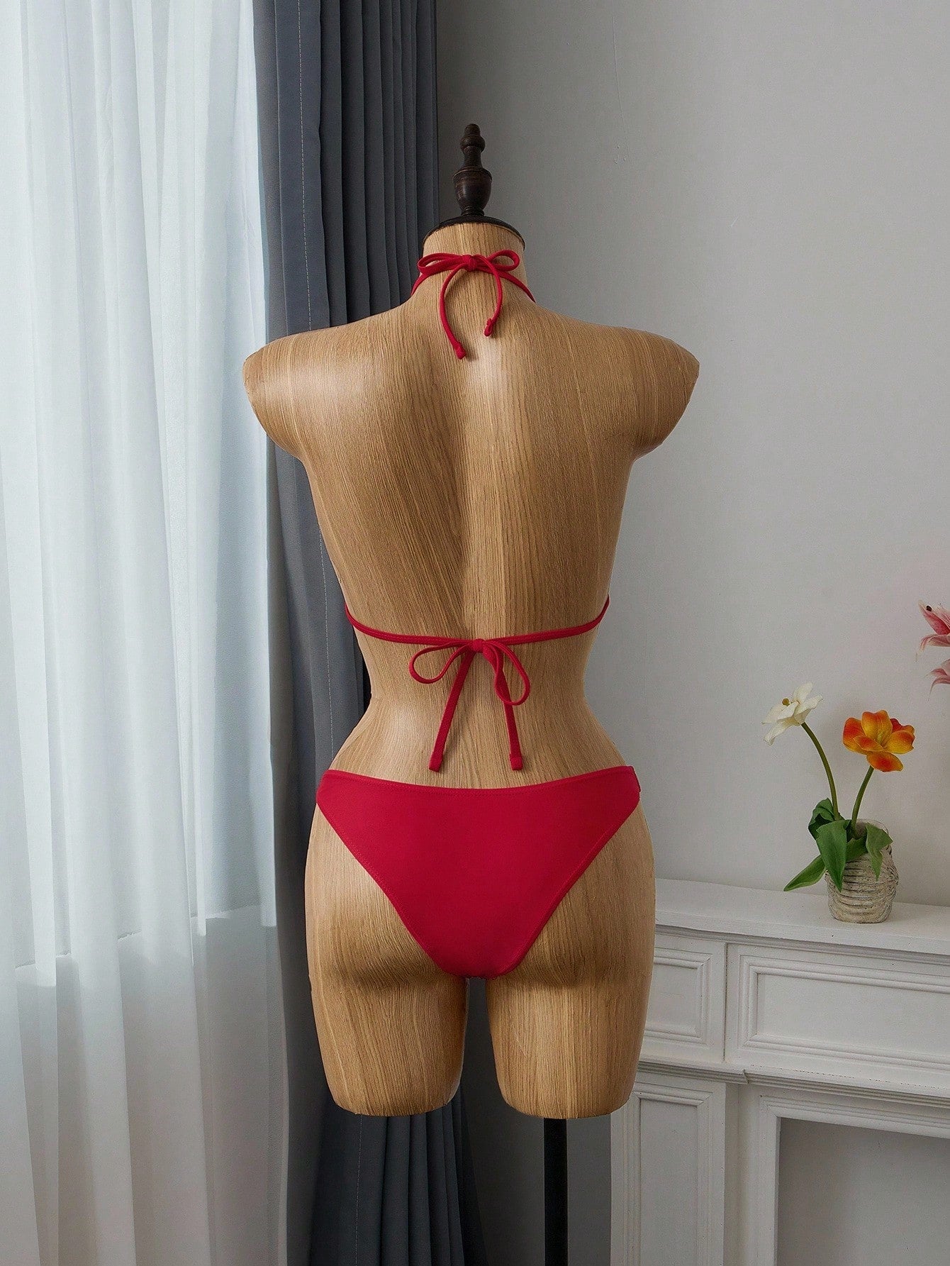Swim Basics Summer Beach Solid Bikini Set Push Up Bra & Bikini Bottom