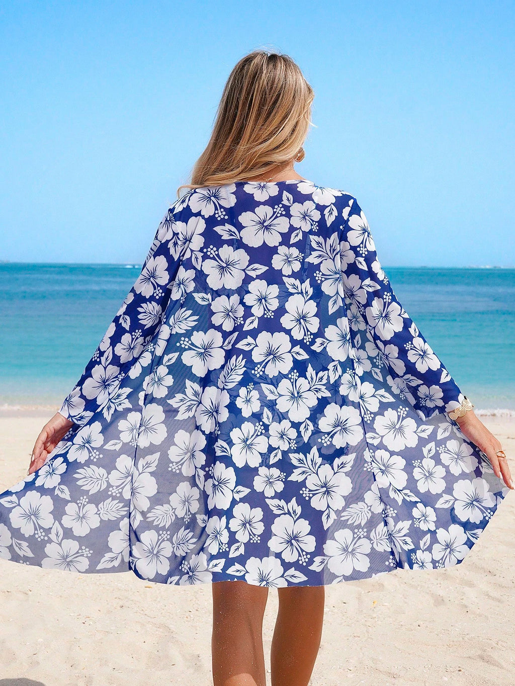 Swim Lushoire Summer Outfits For Women Summer Beach Floral Print Bikini Set With Kimono - image 10