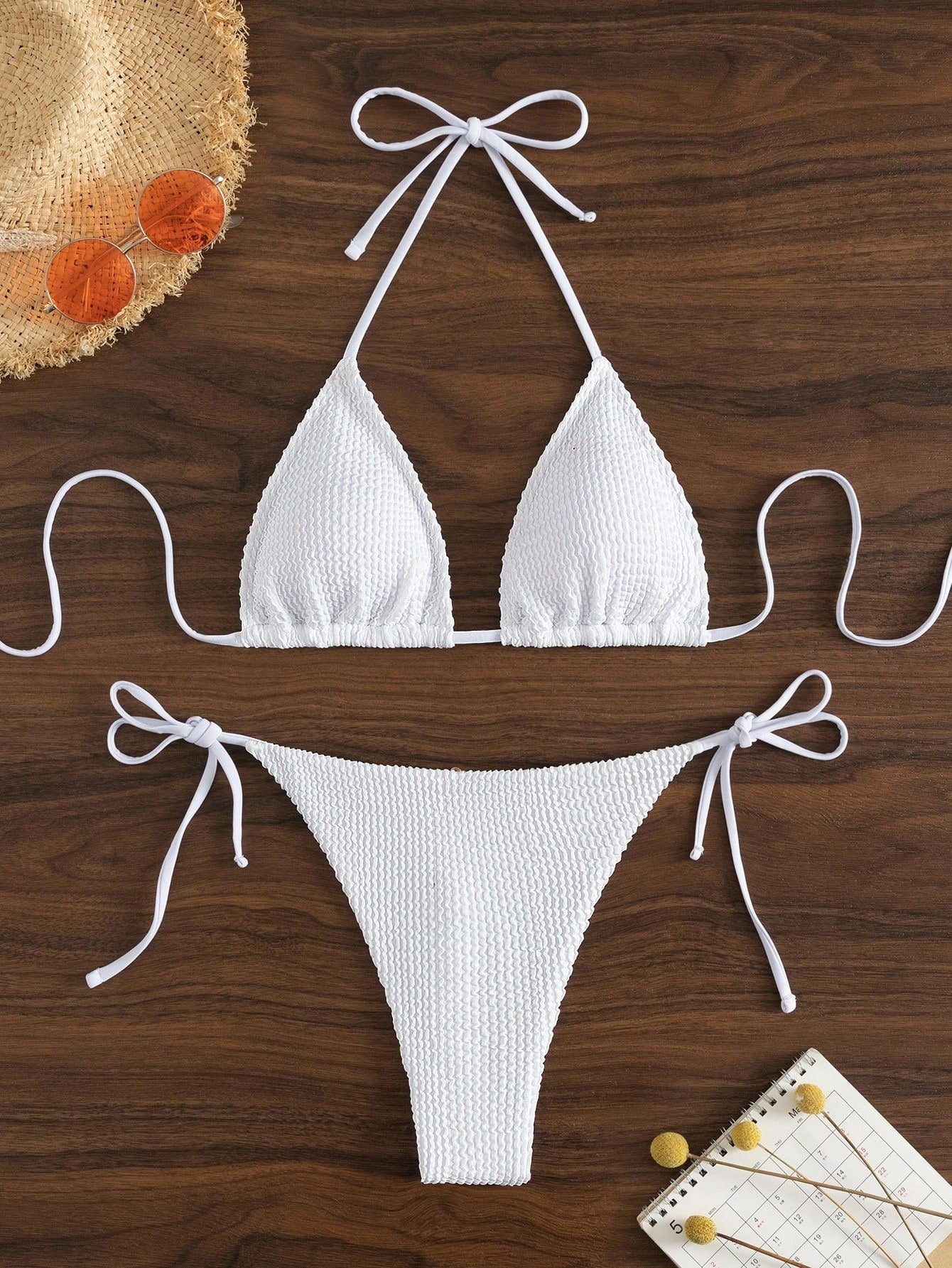 Swim Basics Women's Summer Beach Halter Tie Sexy Bikini And Triangle Briefs Swim