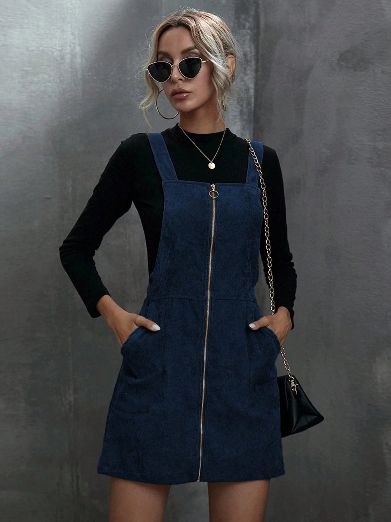 Unity Women Plain Front Zip Sleeveless Casual Mini Dress - image 17