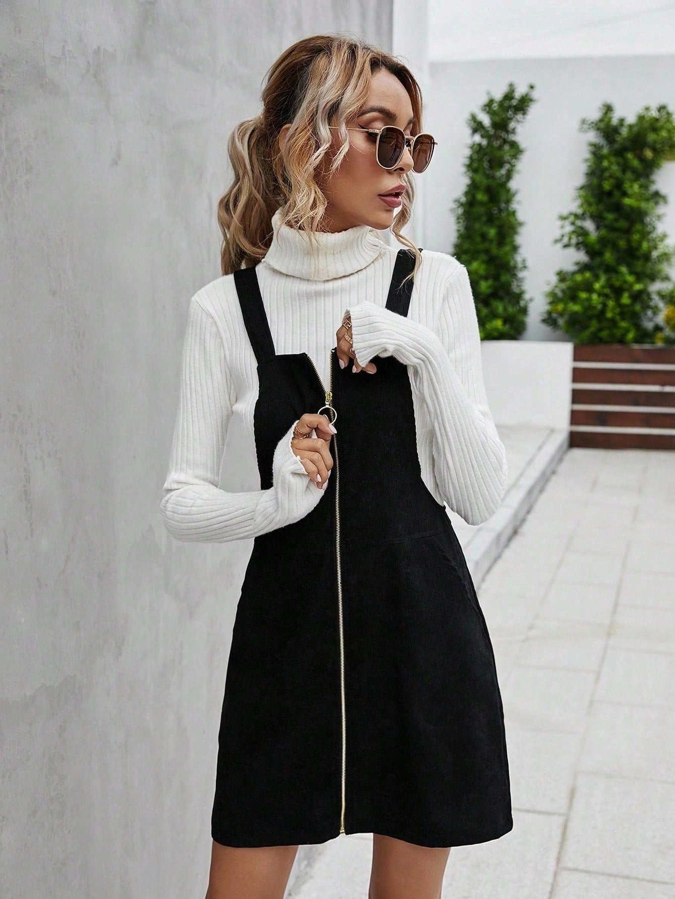 Unity Women Plain Front Zip Sleeveless Casual Mini Dress - image 13